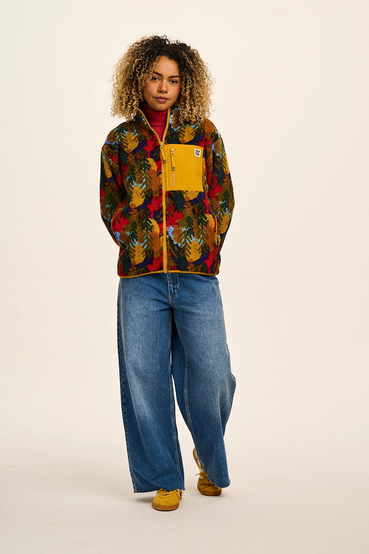Harper - Borg Fleece Jacket in Alpine Trees - Image 6