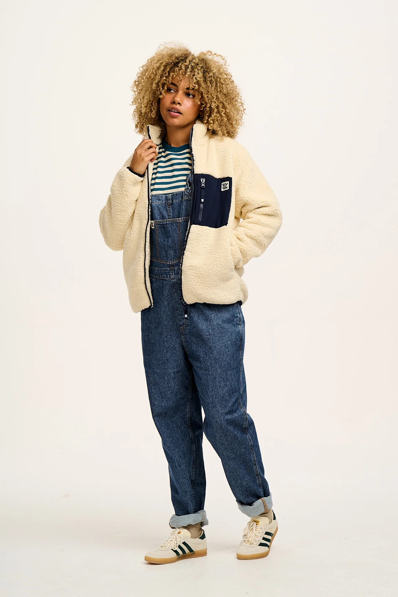 Harper - Borg Fleece Jacket in Cream - Image 11