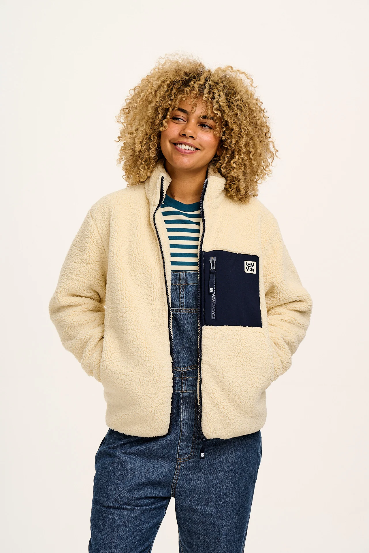 Harper - Borg Fleece Jacket in Cream - Image 12