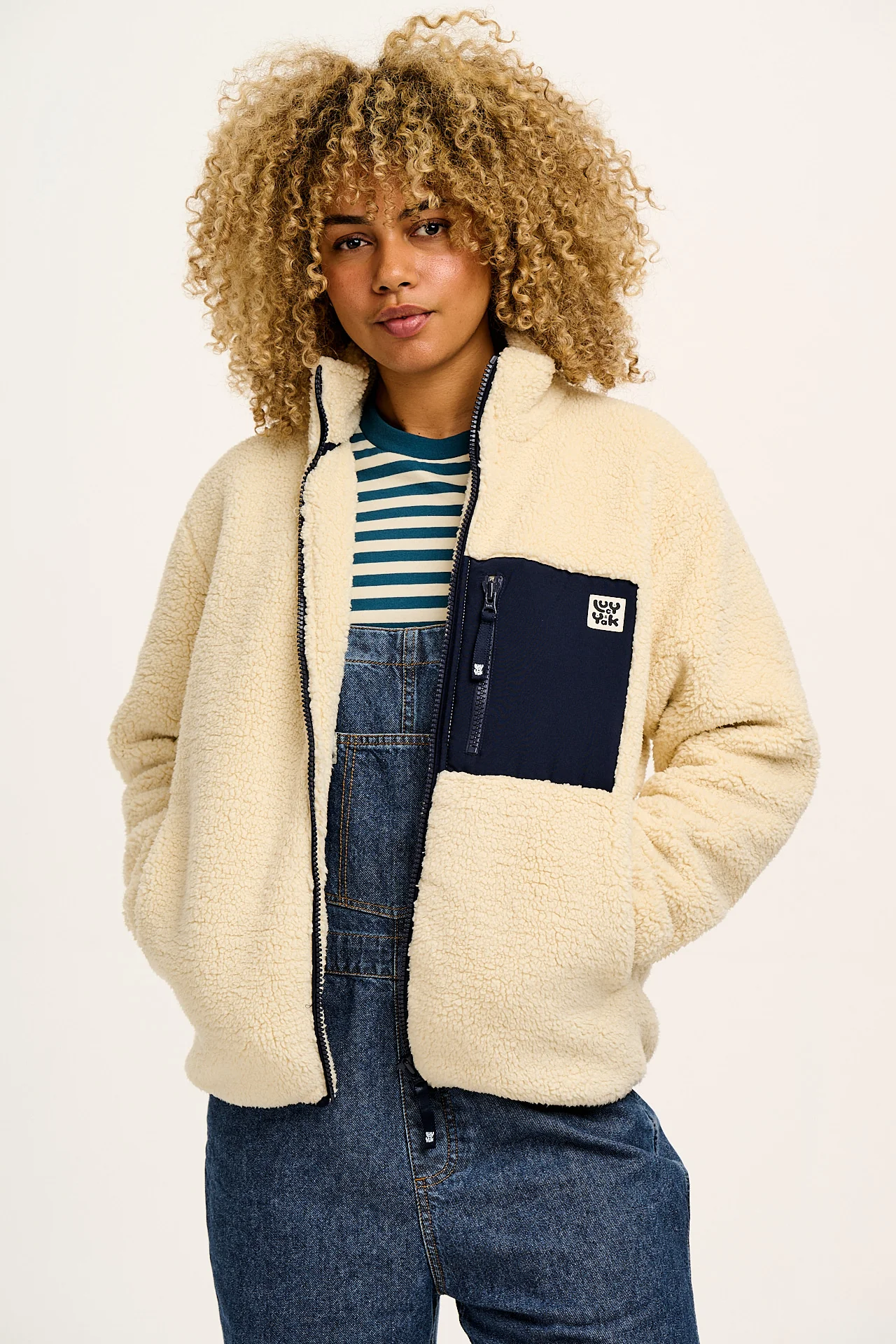 Harper - Borg Fleece Jacket in Cream - Image 13