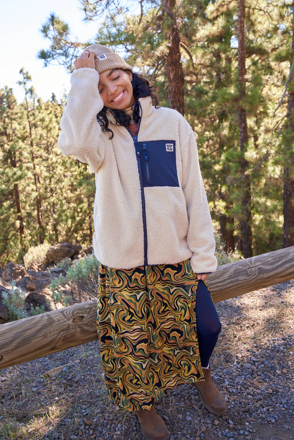 Harper - Borg Fleece Jacket in Cream - Image 14