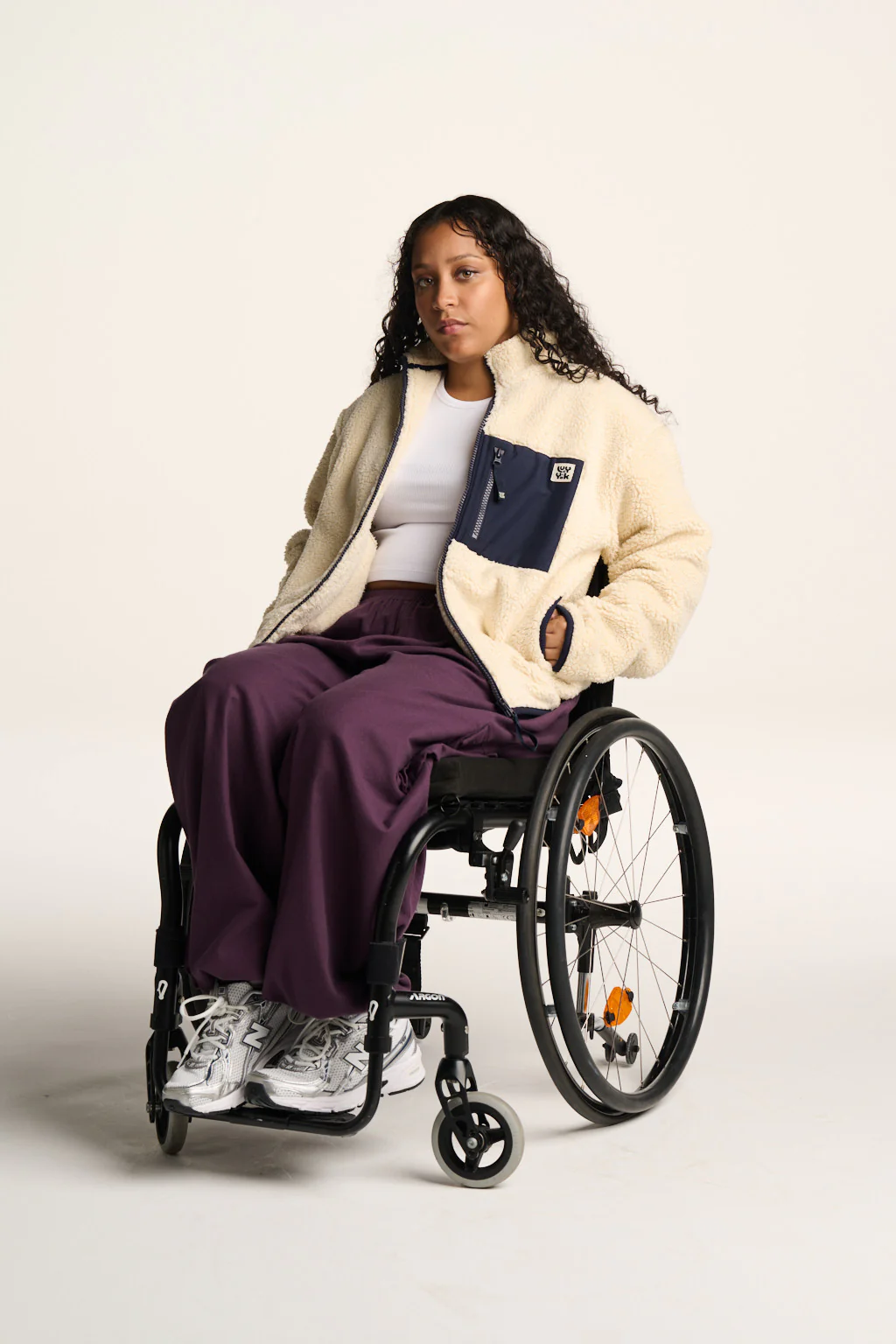 Harper - Borg Fleece Jacket in Cream - Image 5