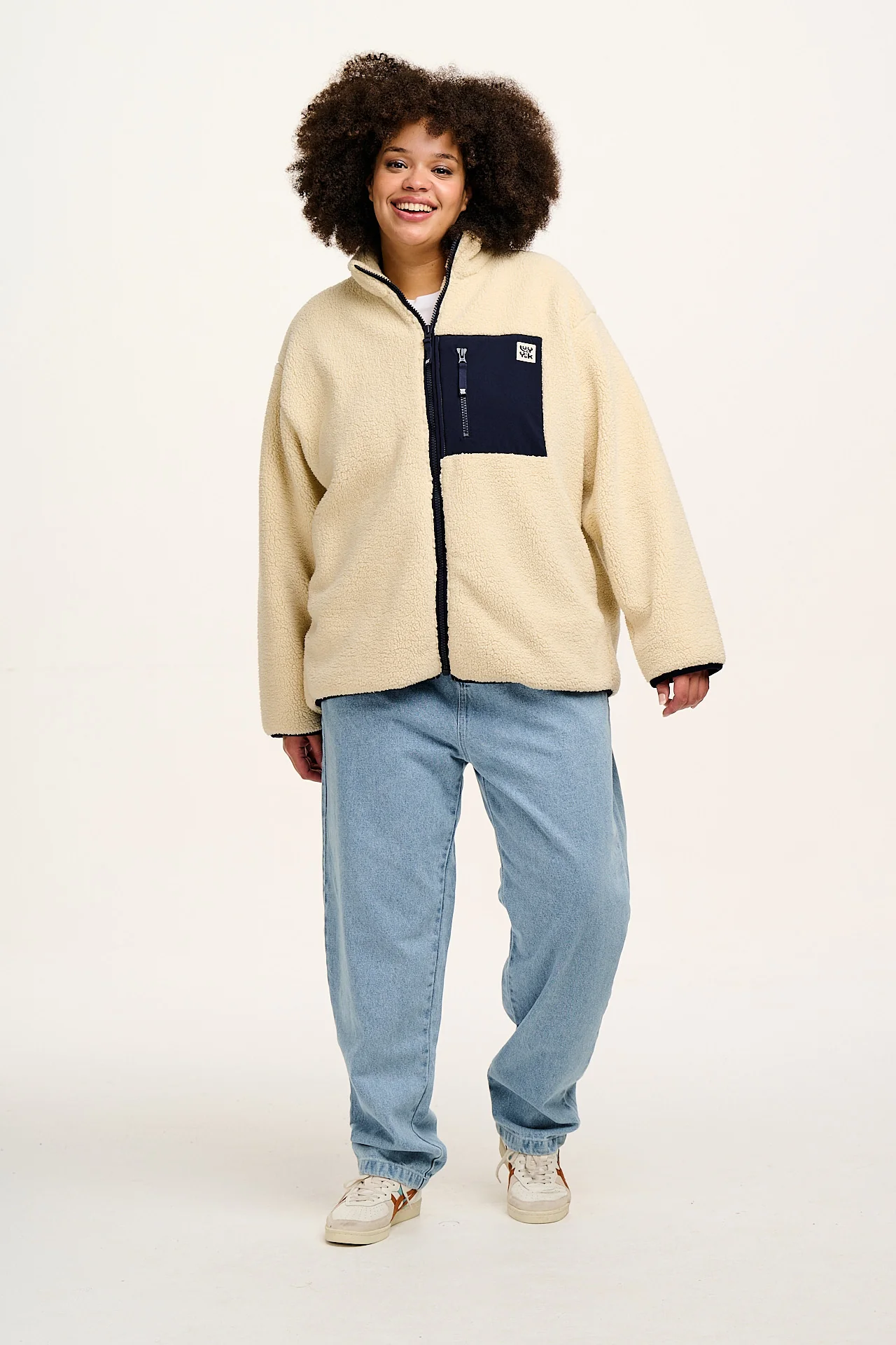 Harper - Borg Fleece Jacket in Cream - Image 6