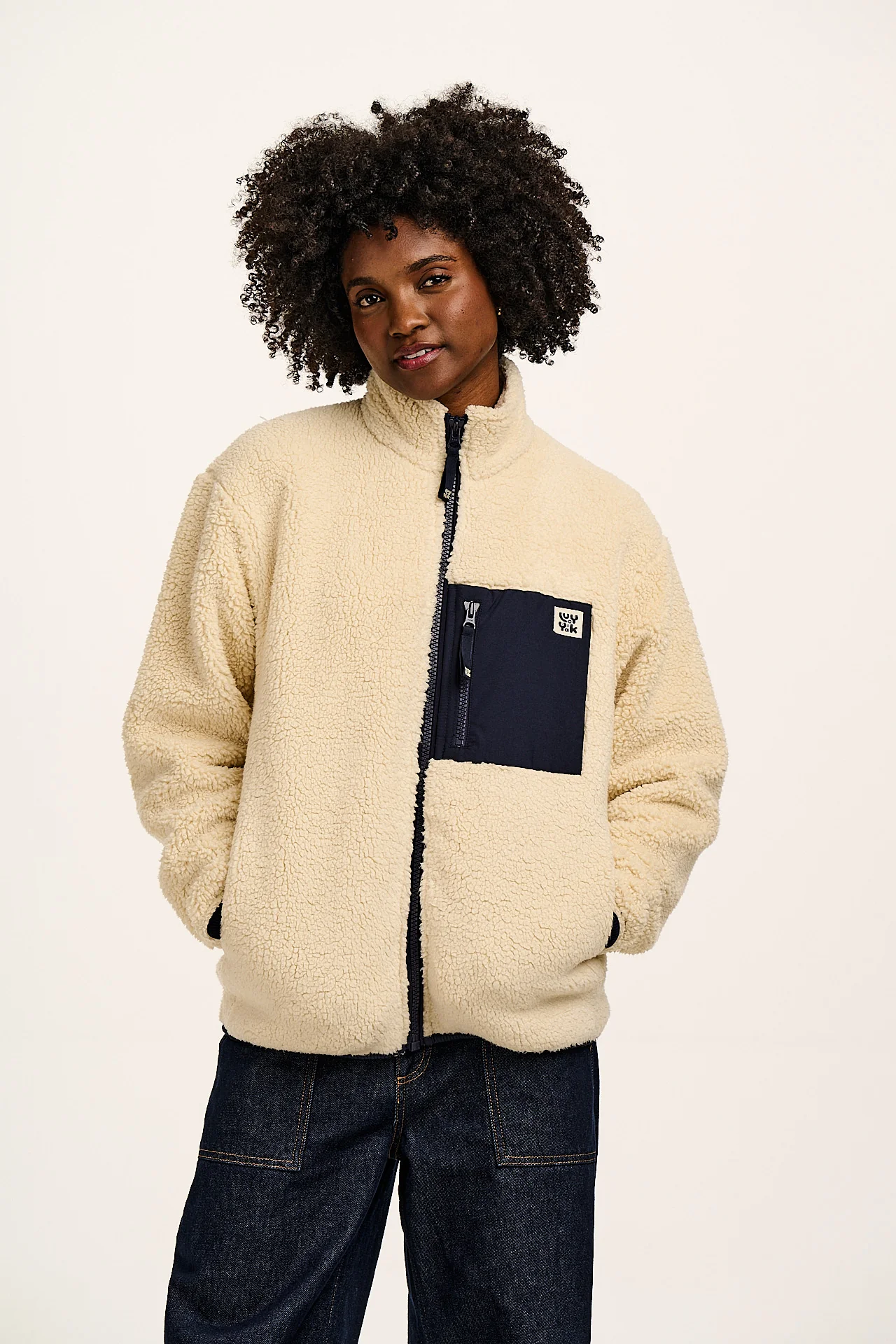 Harper - Borg Fleece Jacket in Cream - Image 8