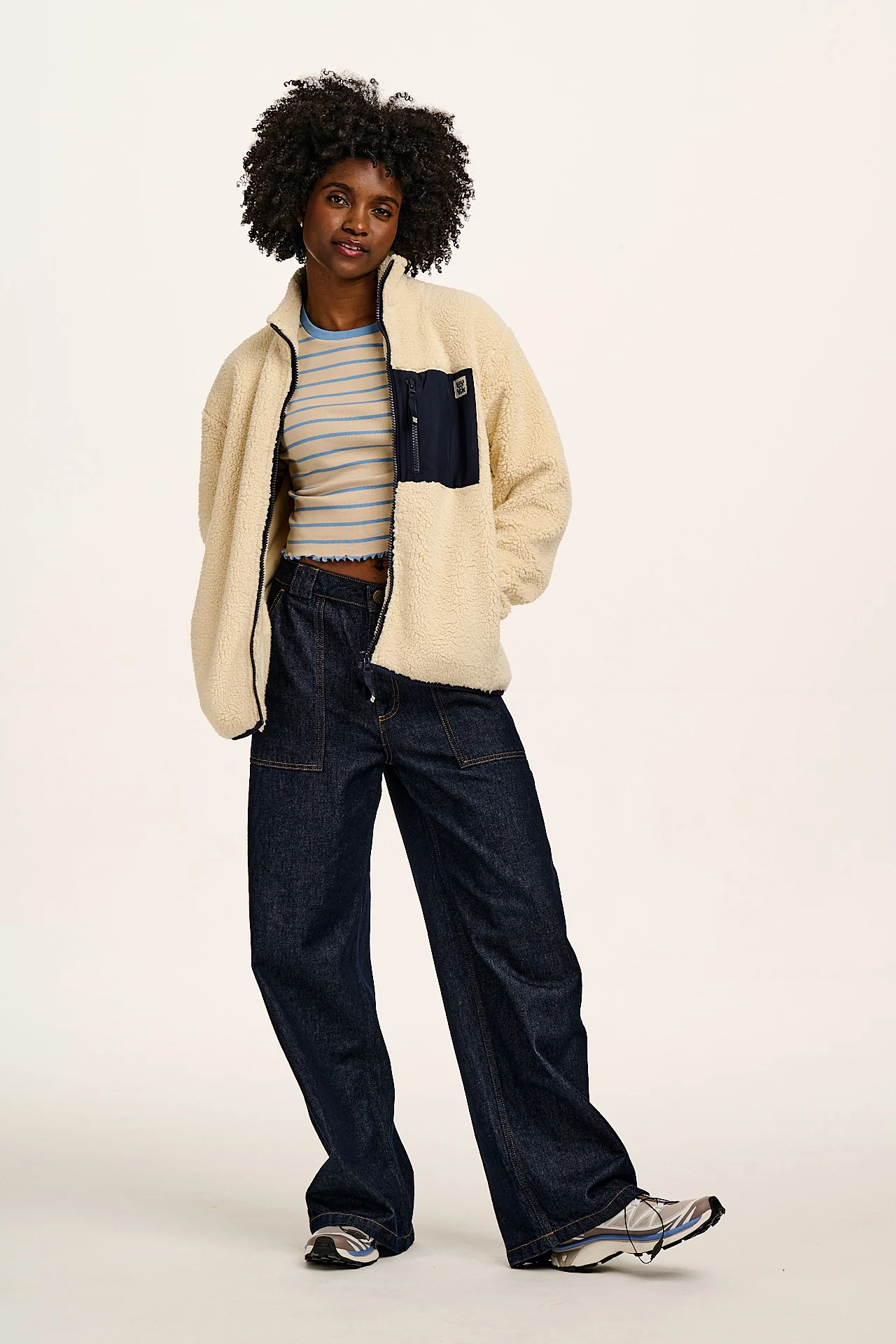Harper - Borg Fleece Jacket in Cream - Image 9
