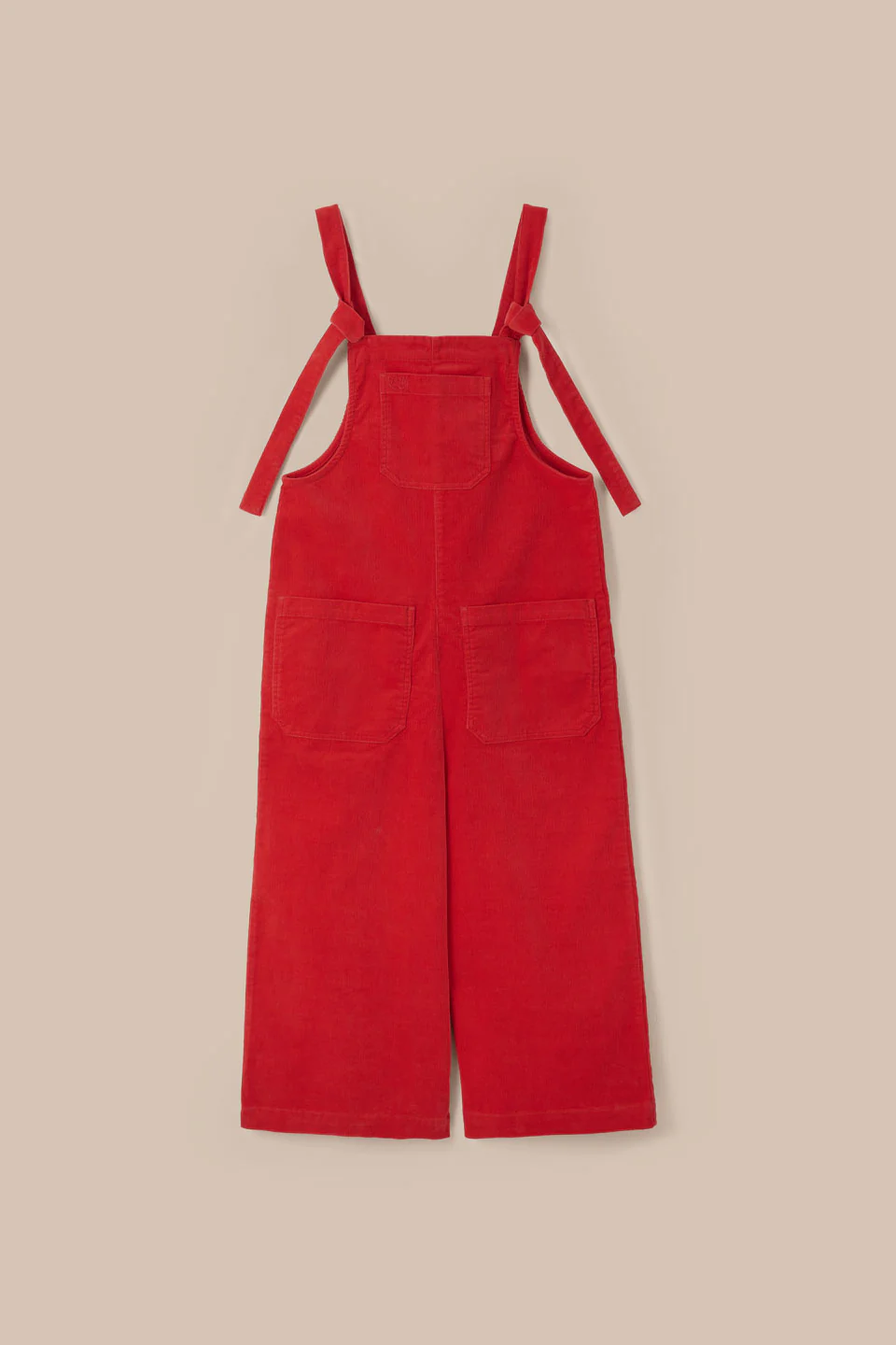Jenny - Wide Leg Corduroy Dungarees in True Red - Image 5