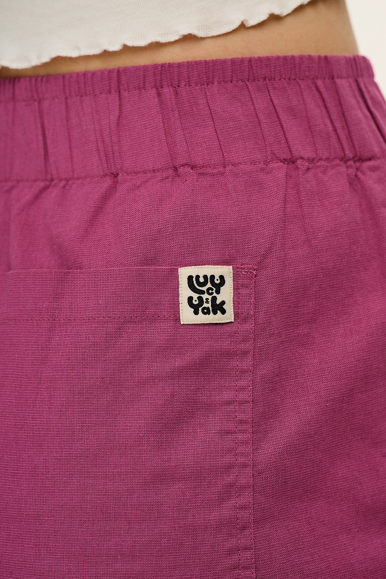 Jessie - Cotton & Linen Shorts in Dahlia Pink - Image 4