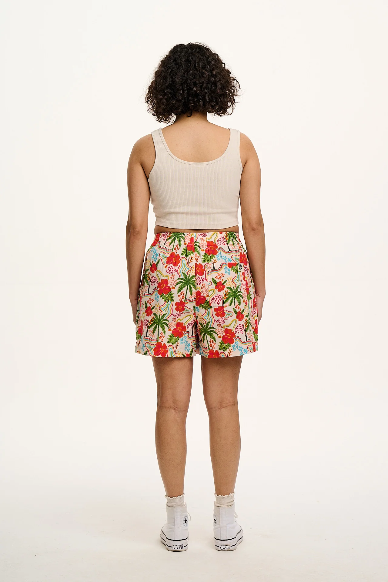 Jessie - Cotton & Linen Shorts in Totally Tropical Print - Image 11