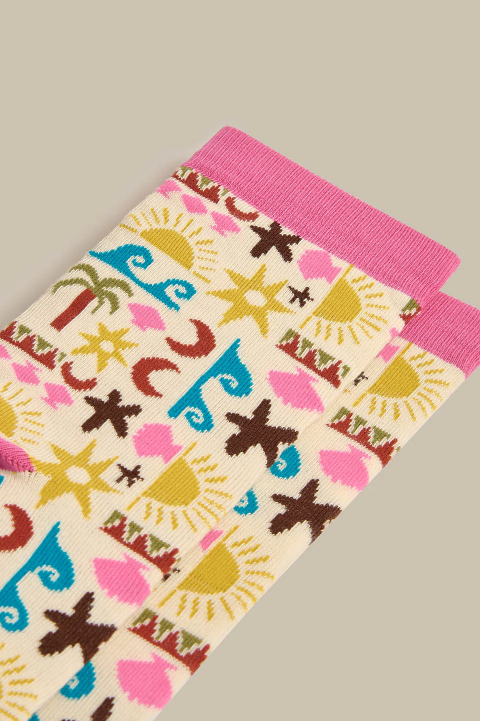 JoJo - Cotton Socks in Coastal Print - Image 2