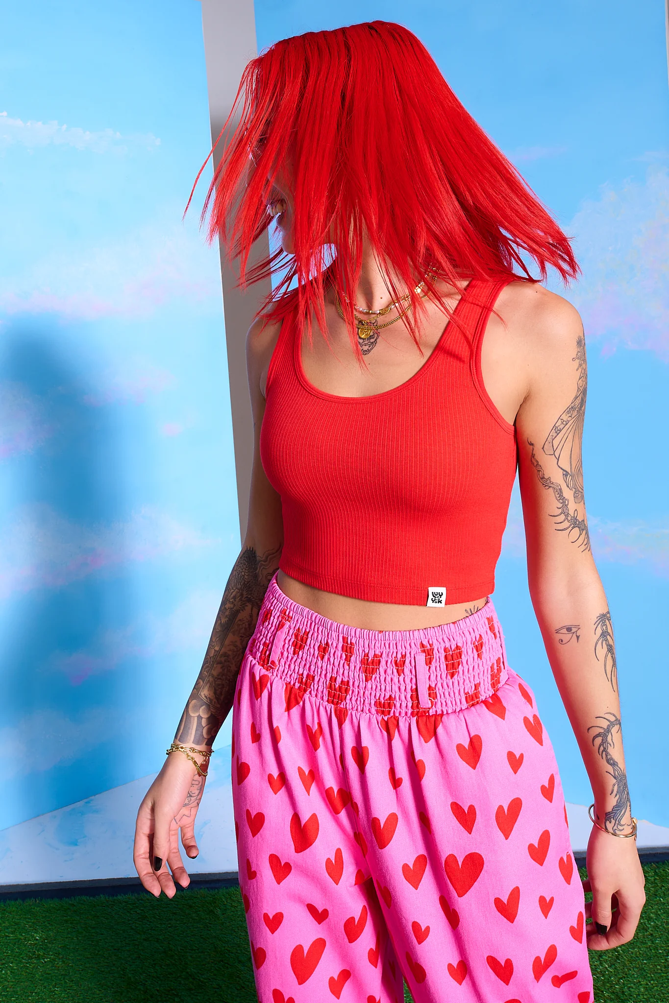 Josy - Vest Top in Cherry Red - Image 3