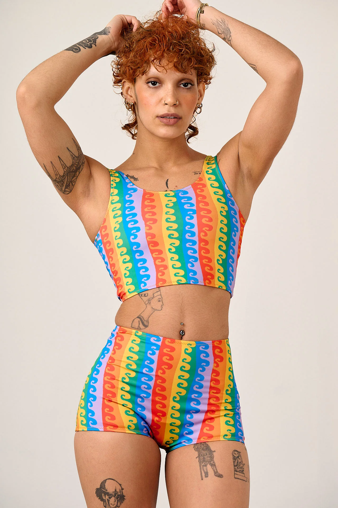 Kara - Tankini Top in Rainbow Wave - Image 4
