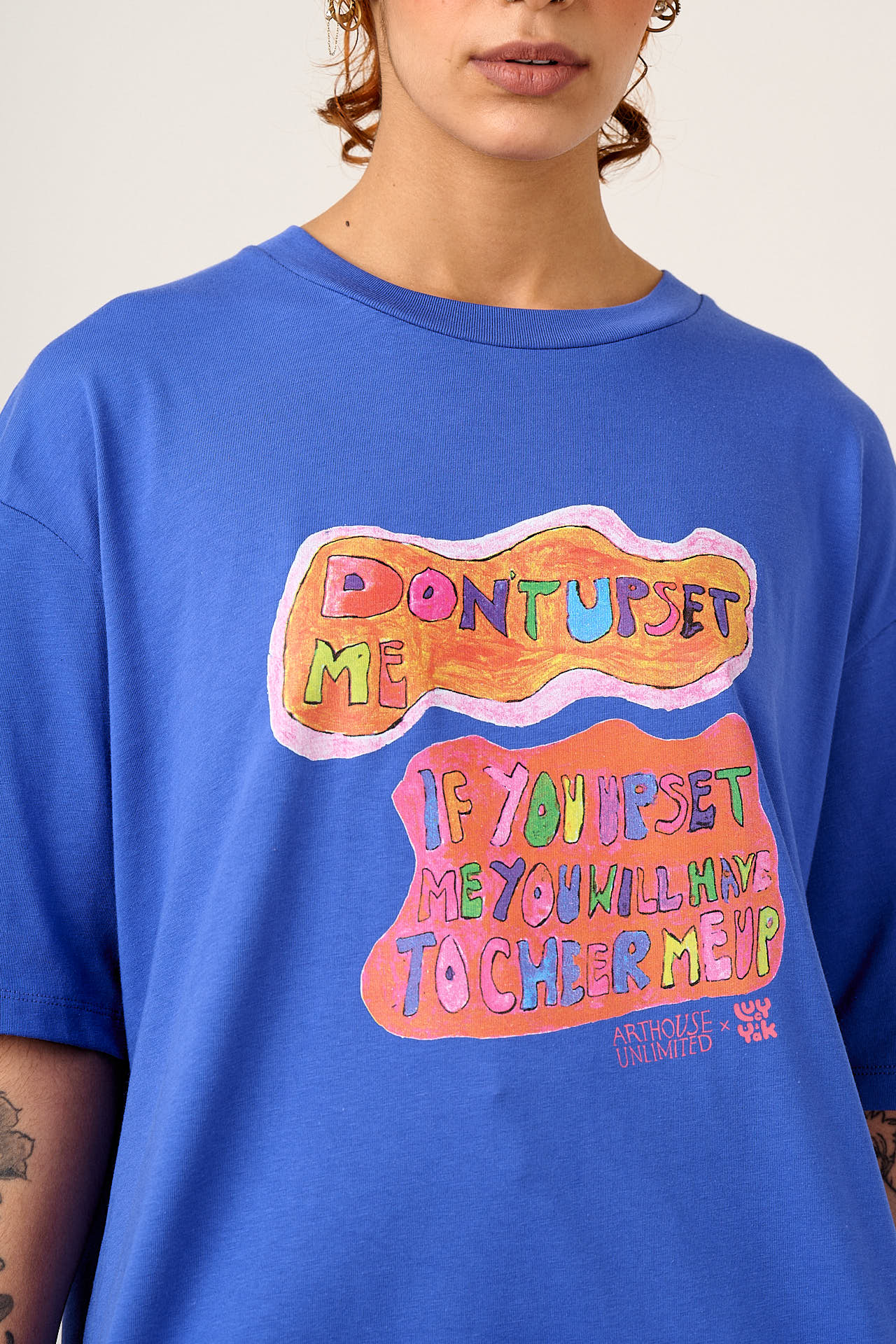L.E Benny - Oversized Cotton T-Shirt in Arthouse & Yak: Don't Upset Me - Image 3