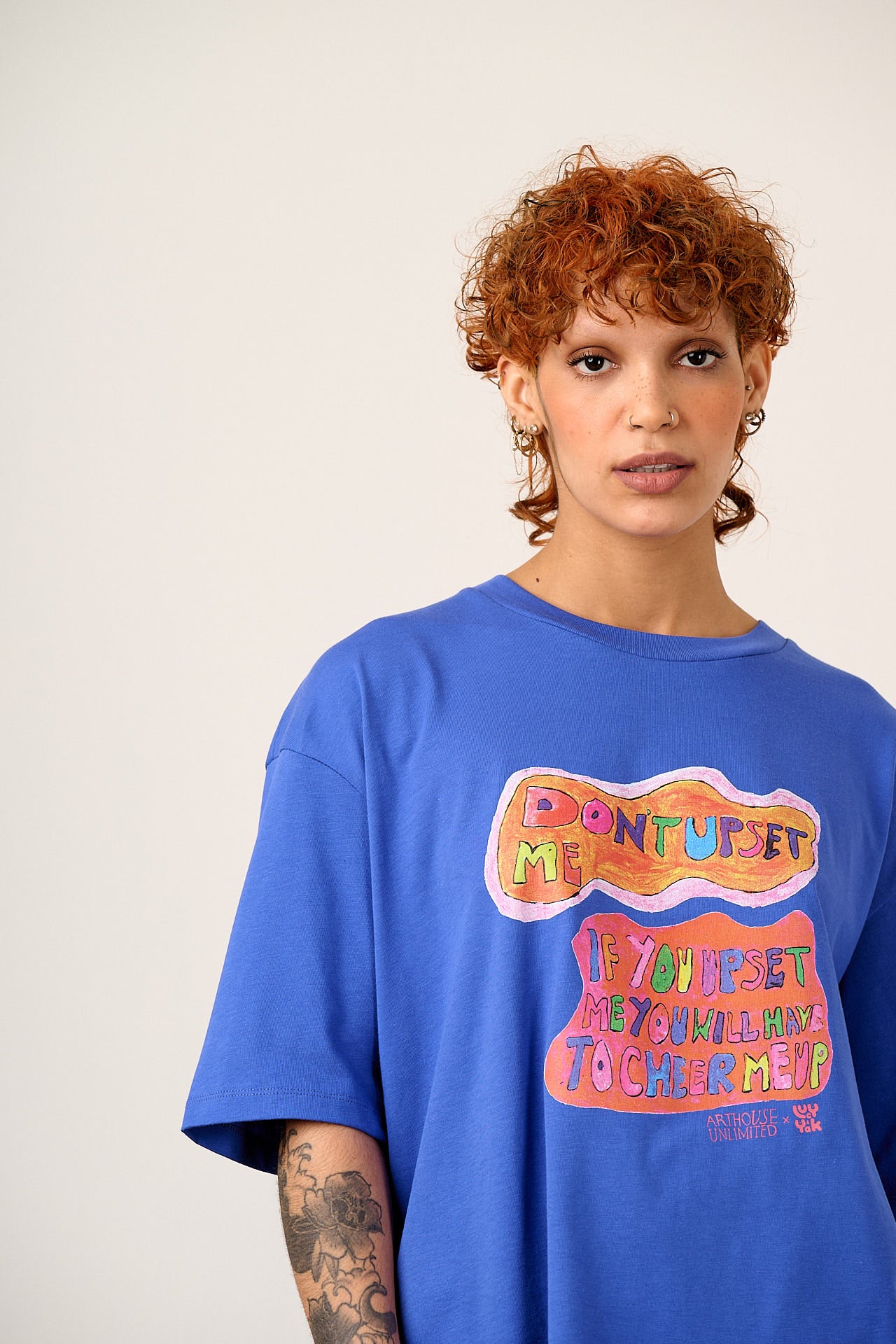 L.E Benny - Oversized Cotton T-Shirt in Arthouse & Yak: Don't Upset Me - Image 6
