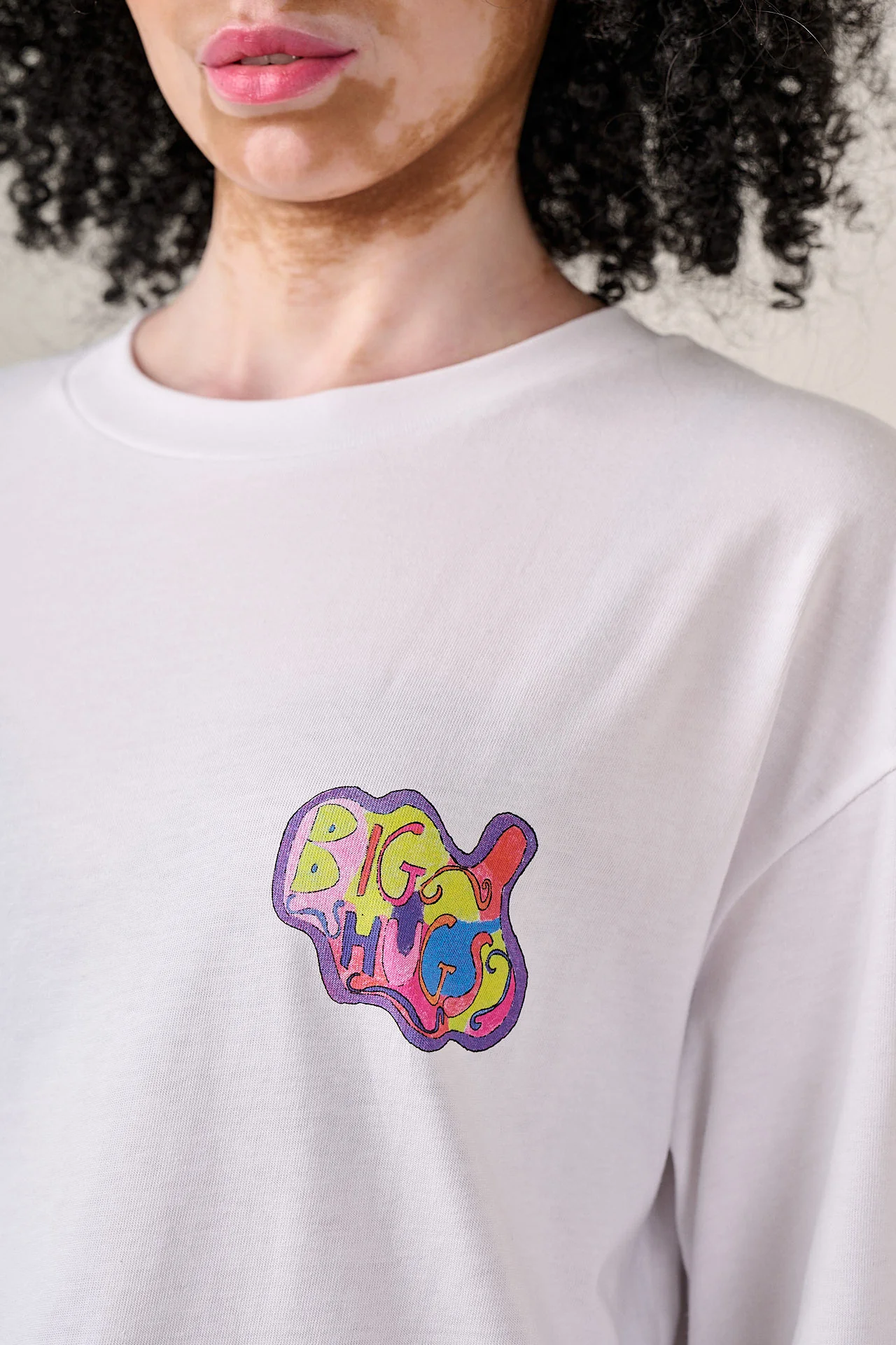 L.E Benny - Oversized Cotton T-Shirt in Arthouse & Yak: White Digital Frame - Image 4