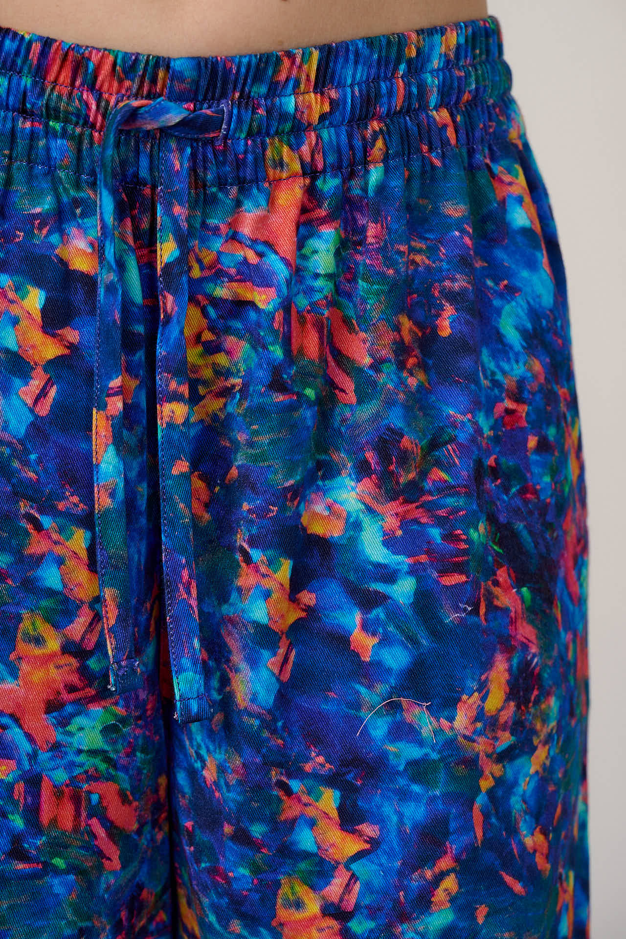 L.E. Chuck - Wide Leg Cotton Trousers in Digital Blur Natural History Museum & Yak - Image 6