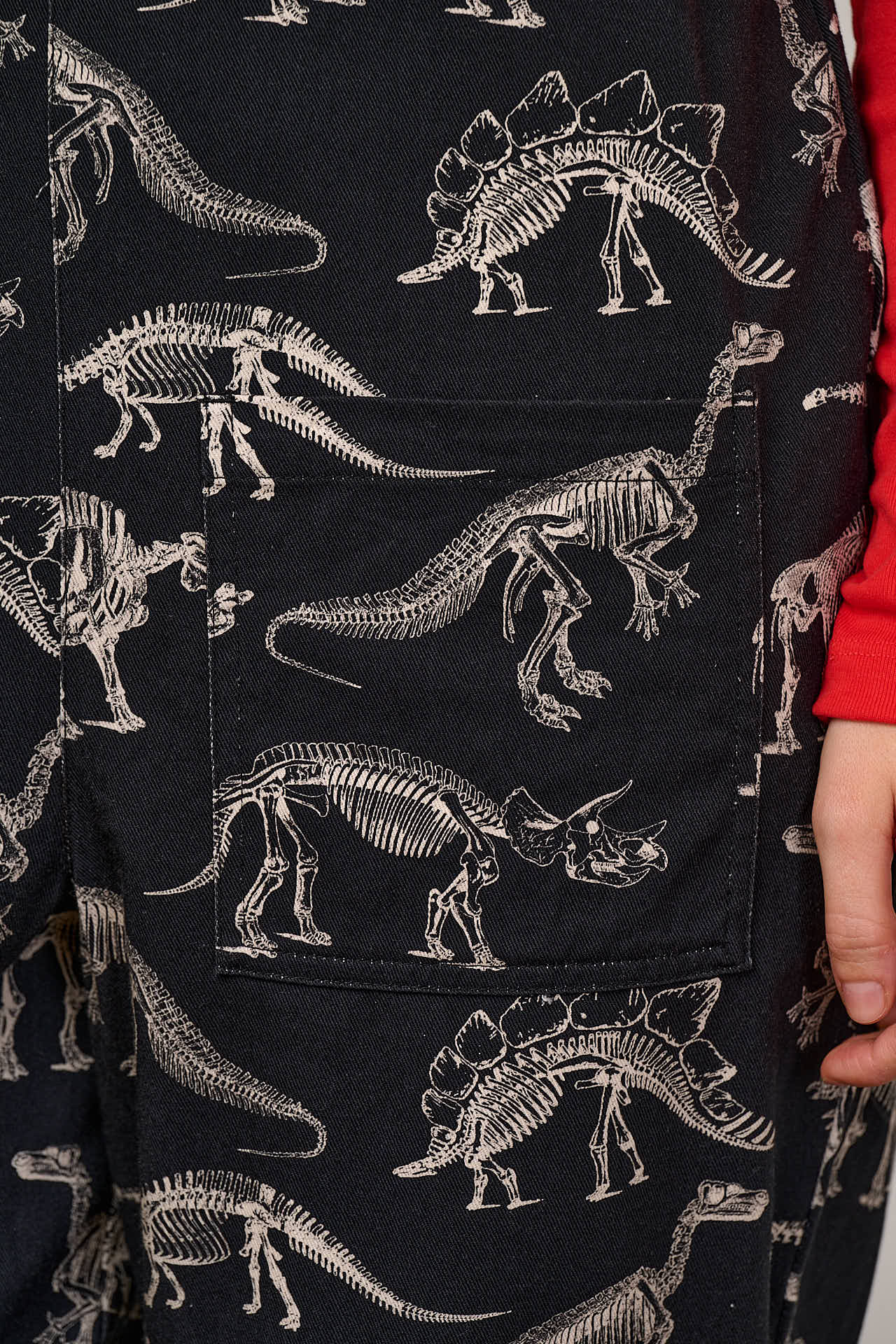 L.E. Original - Cotton Dungaree in B&W Dinosaur Natural History Museum & Yak - Image 6