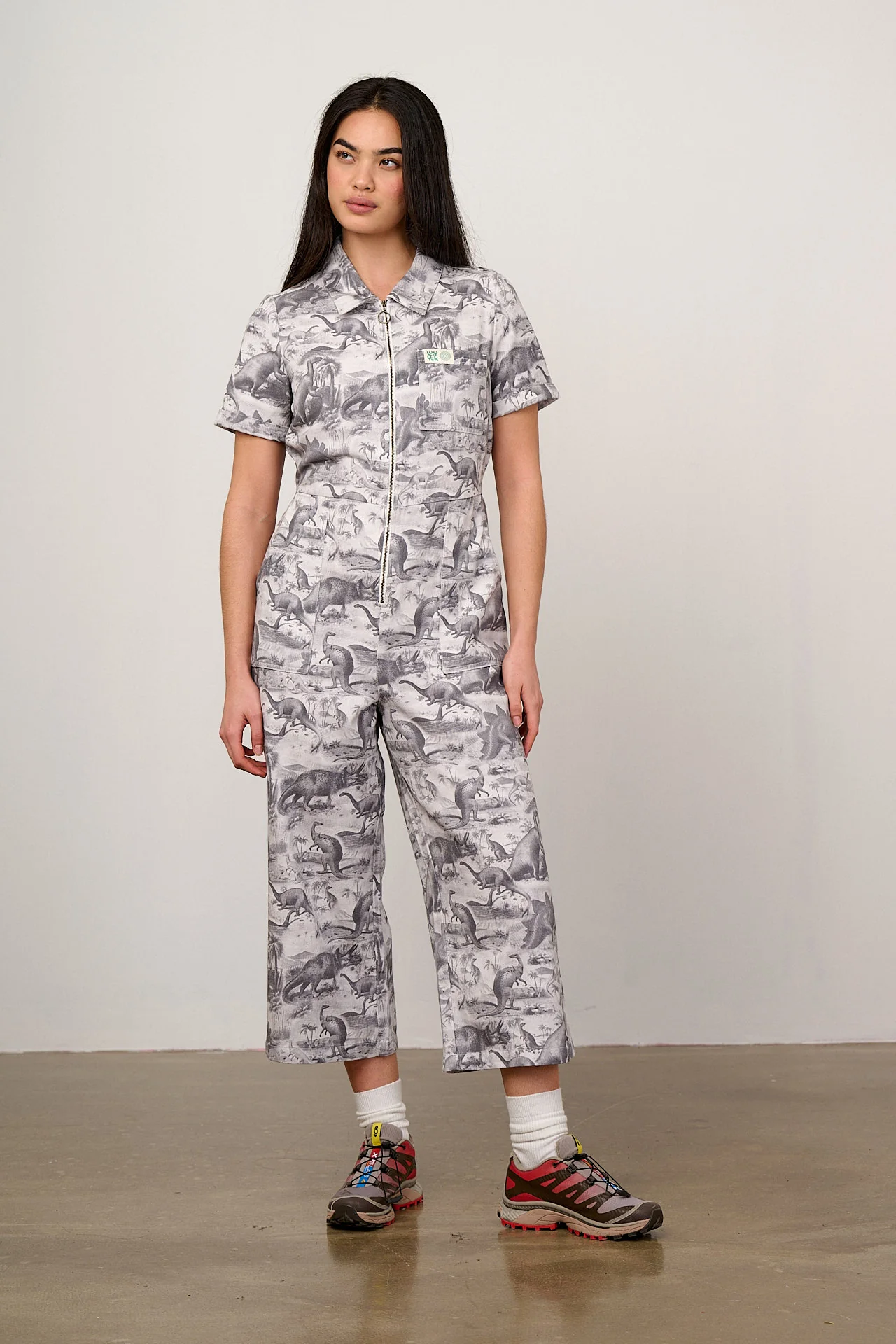 L.E. Ragan - Cotton Jumpsuit in Dinosaurs Natural History Museum & Yak - Image 3