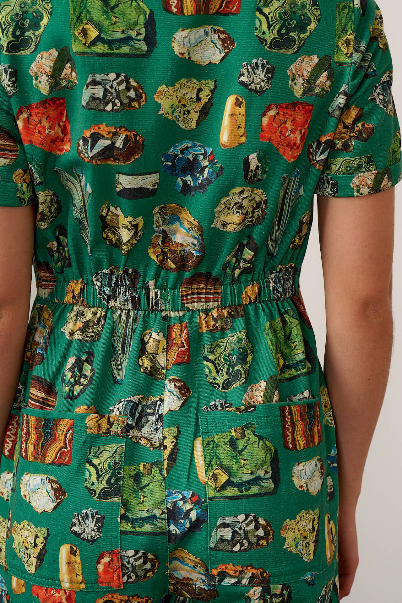 L.E Ragan - Cotton Jumpsuit in Green Minerals Natural History Museum & Yak - Image 6