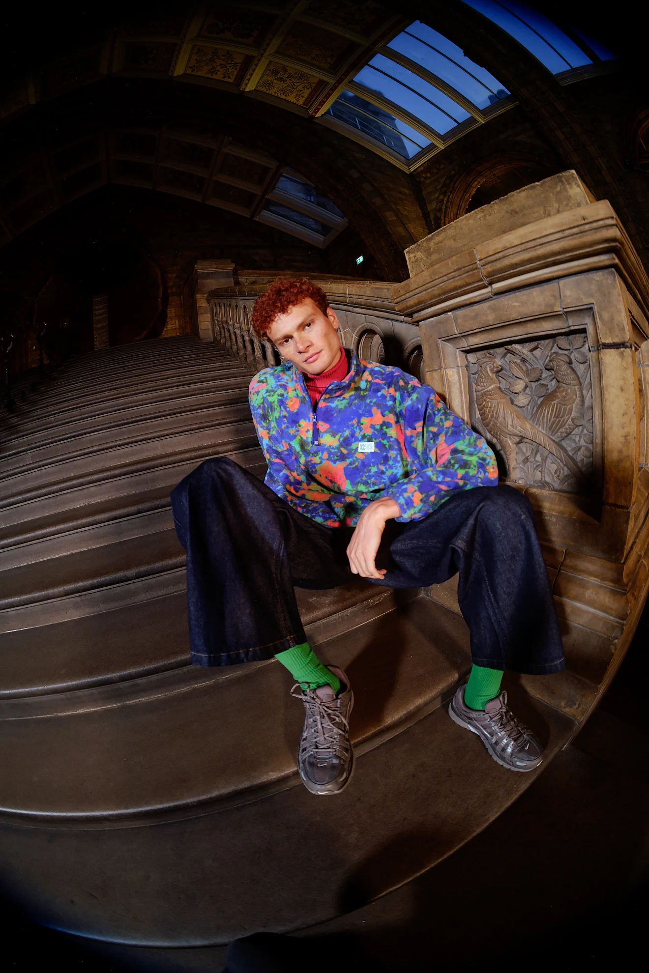 L.E. Stevie - Polar Fleece in Digital Blur Natural History Museum & Yak - Image 4