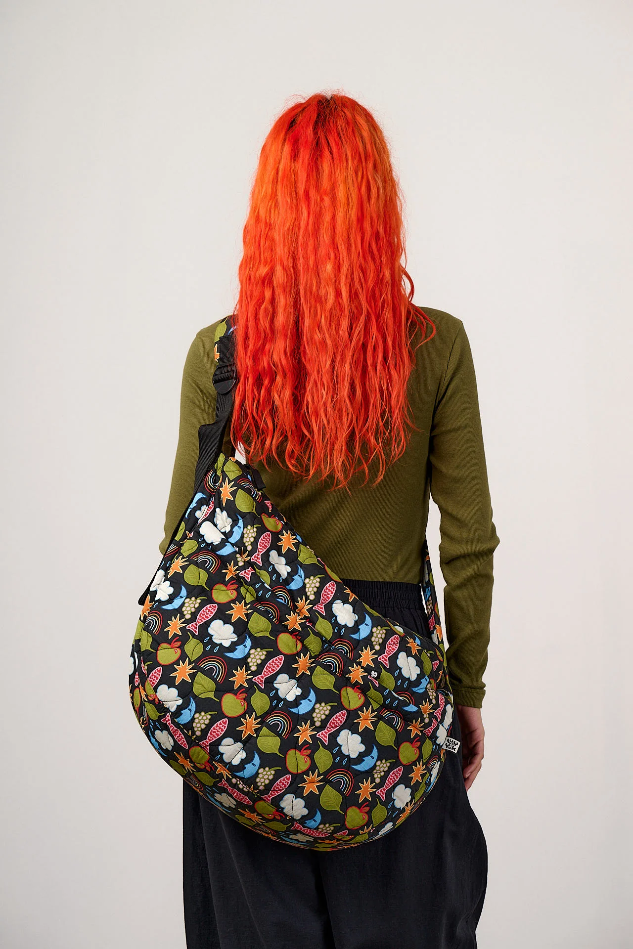 Laval - Cotton Weekend Bag in Naive Shapes Print - Image 3