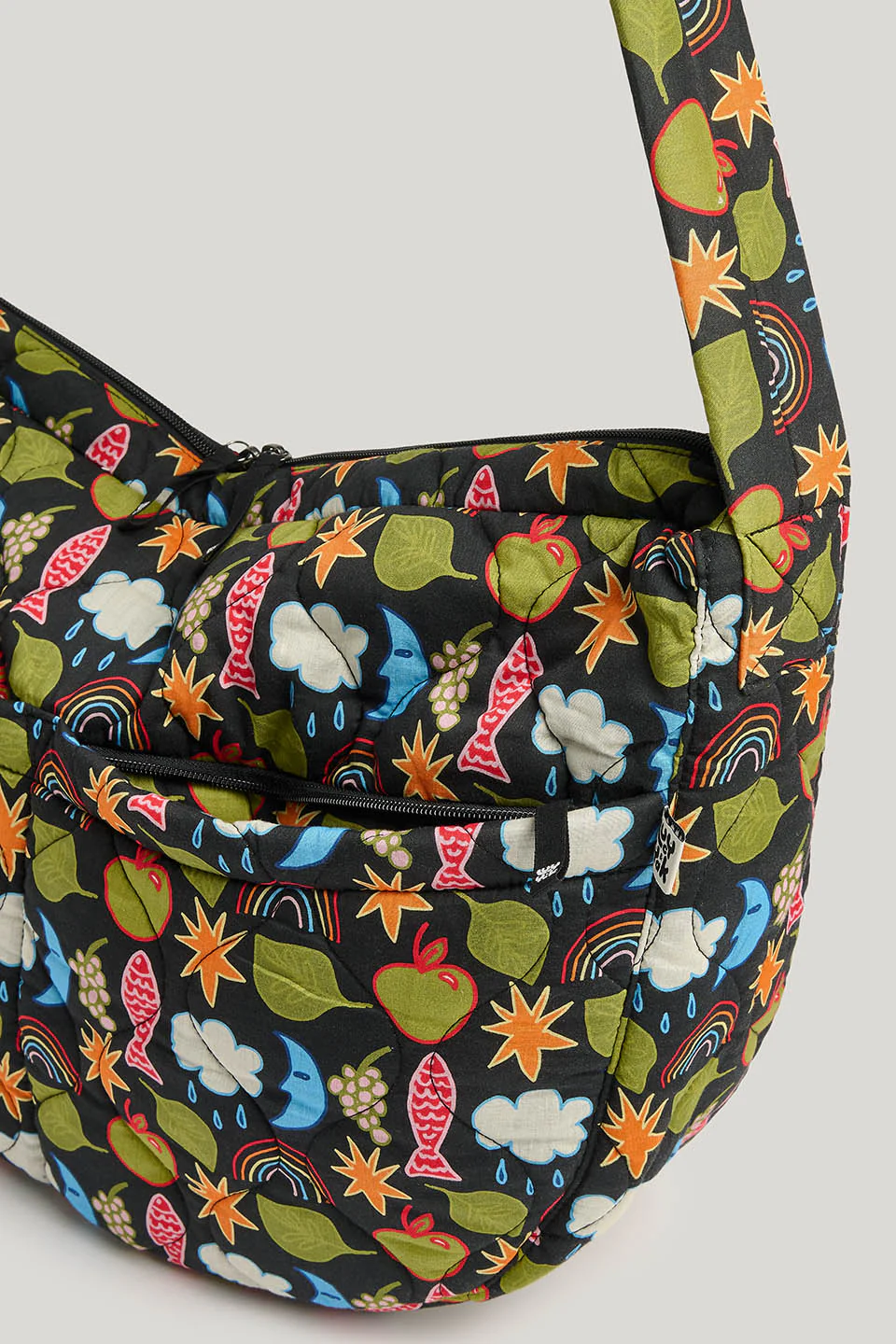 Laval - Cotton Weekend Bag in Naive Shapes Print - Image 5