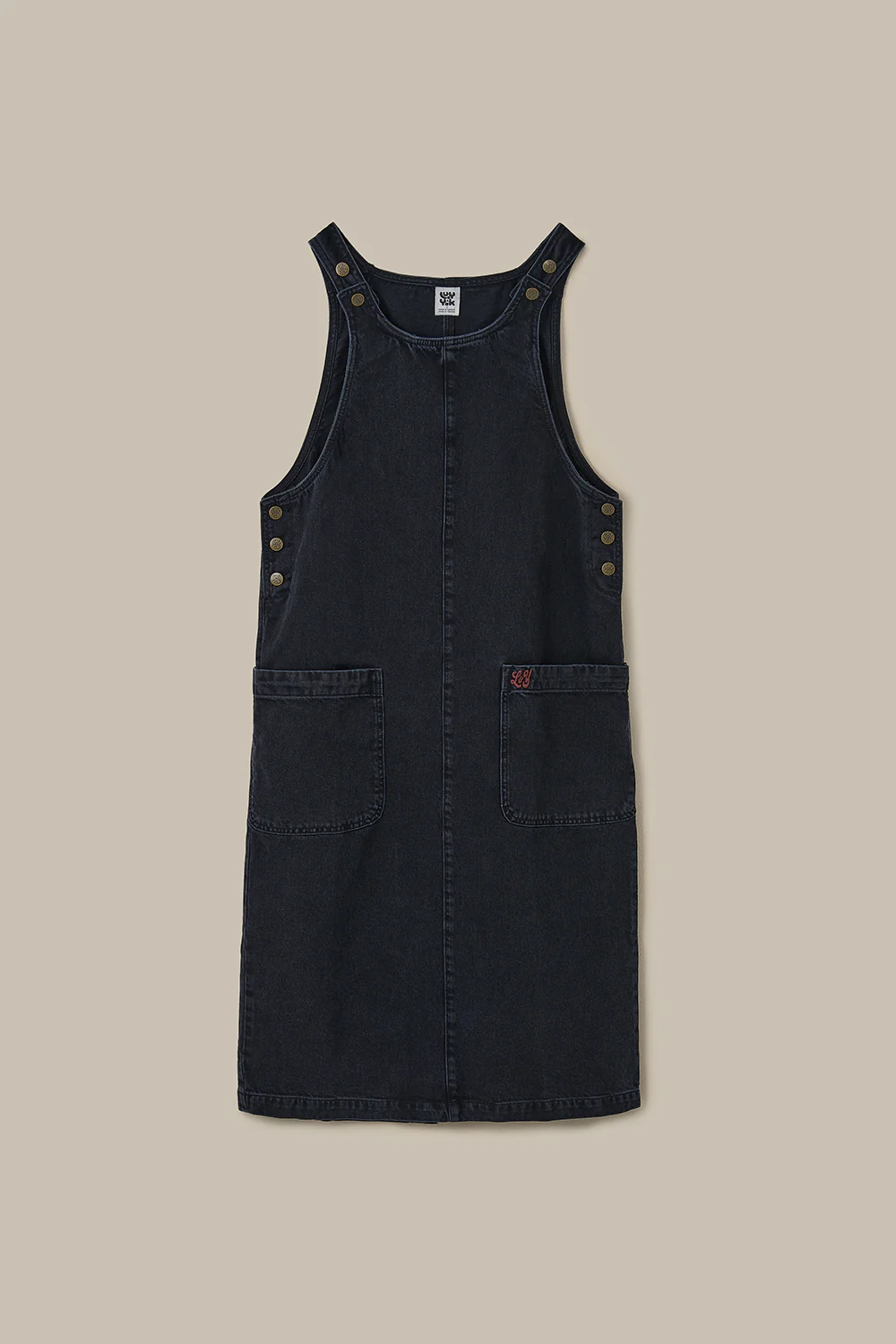 Lily - Denim Midi Dress in Blackwash Denim - Image 5
