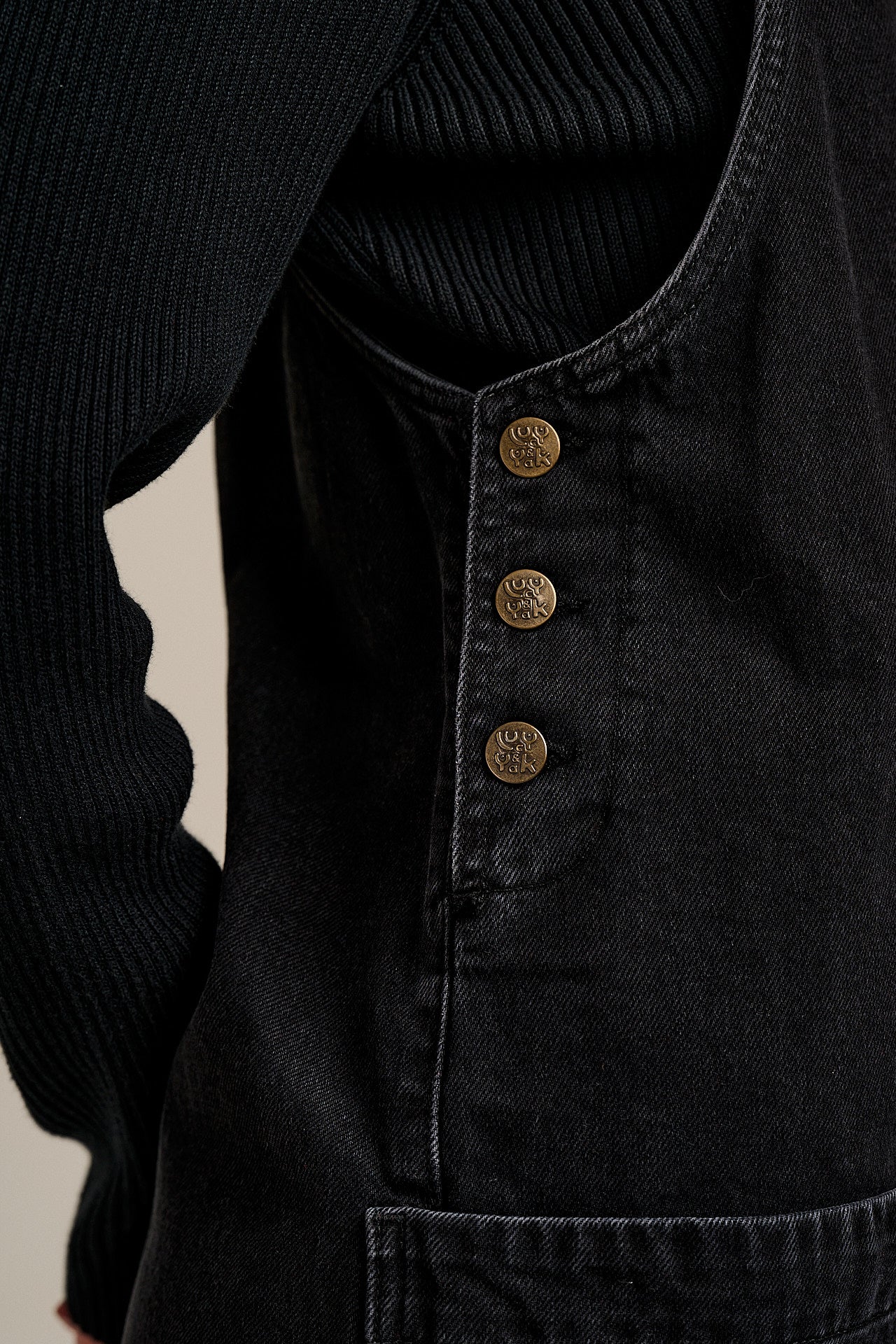 Lily - Denim Midi Dress in Blackwash Denim - Image 8