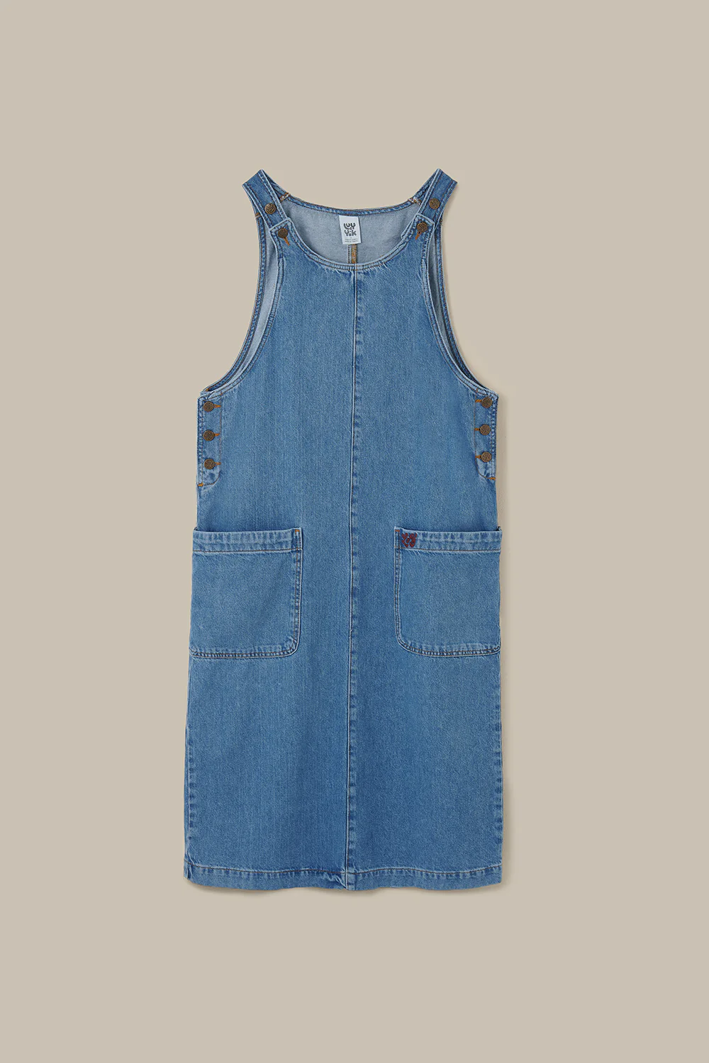 Lily - Denim Midi Dress in Midwash Denim - Image 7