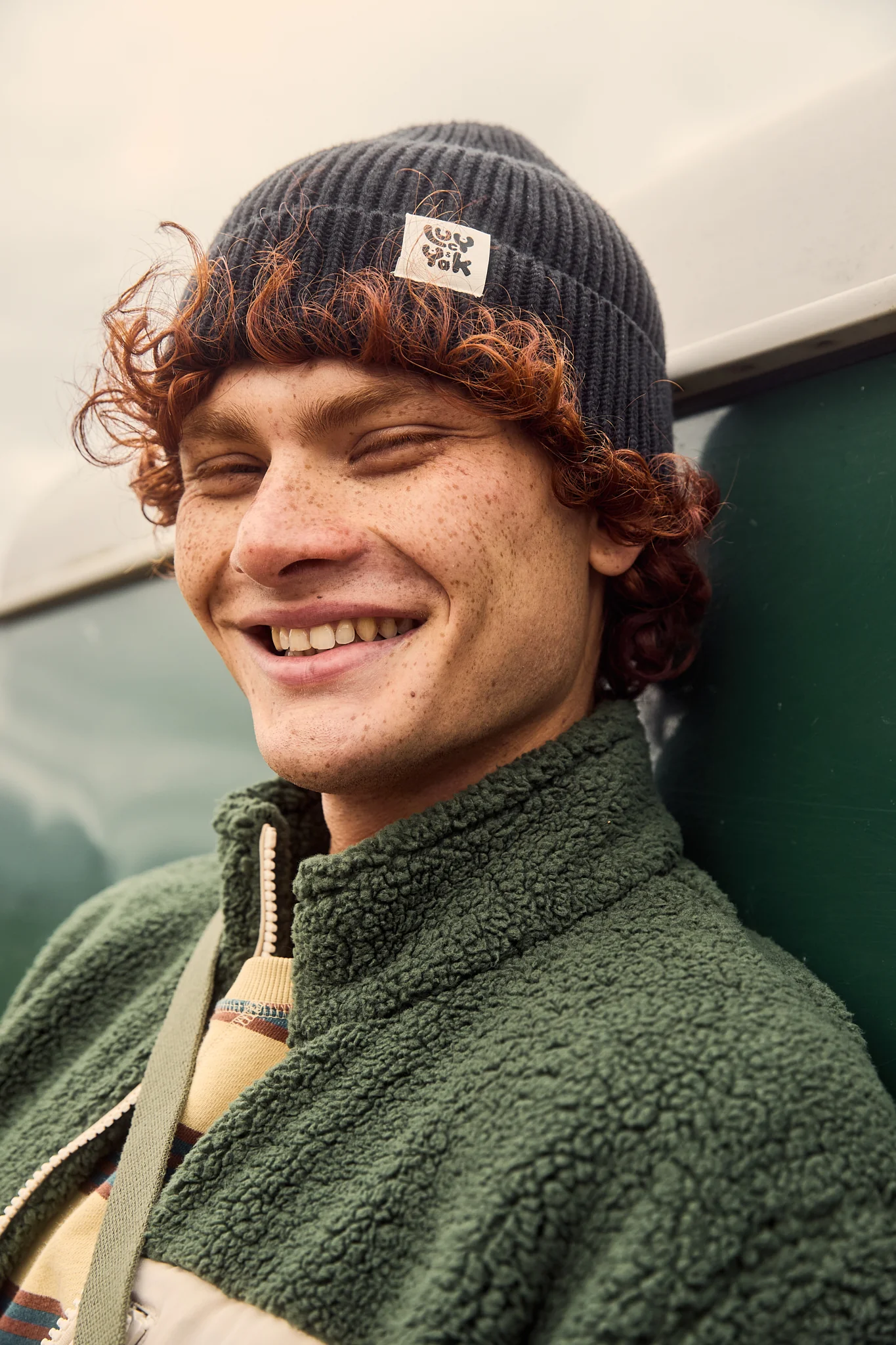 Luca - Knitted Cotton Beanie in Black - Image 4