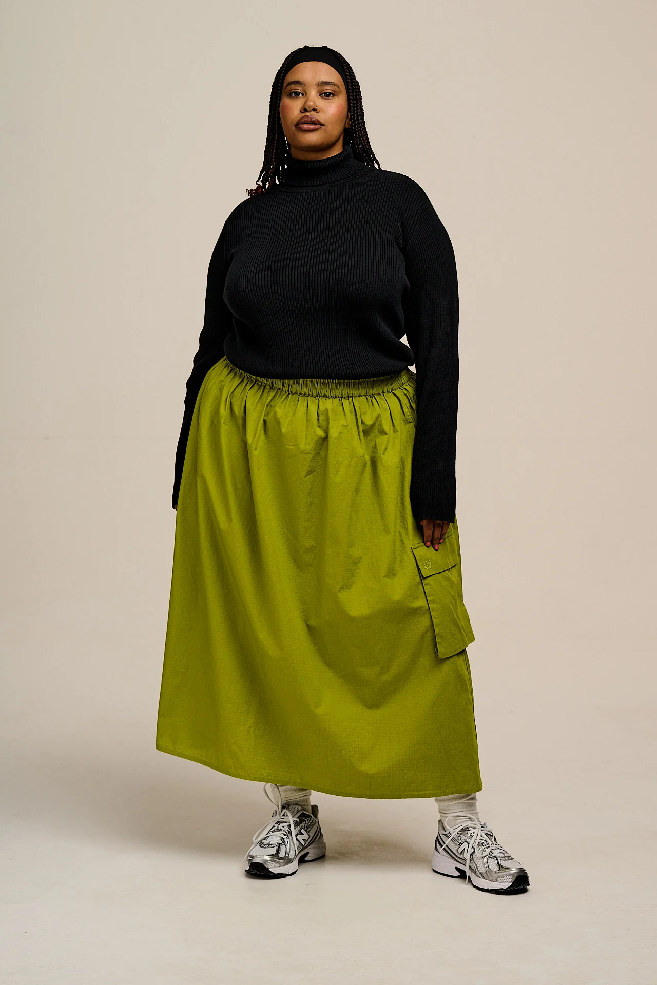 Eva - Knitted Roll Neck Long Sleeve Top in Black - Image 9