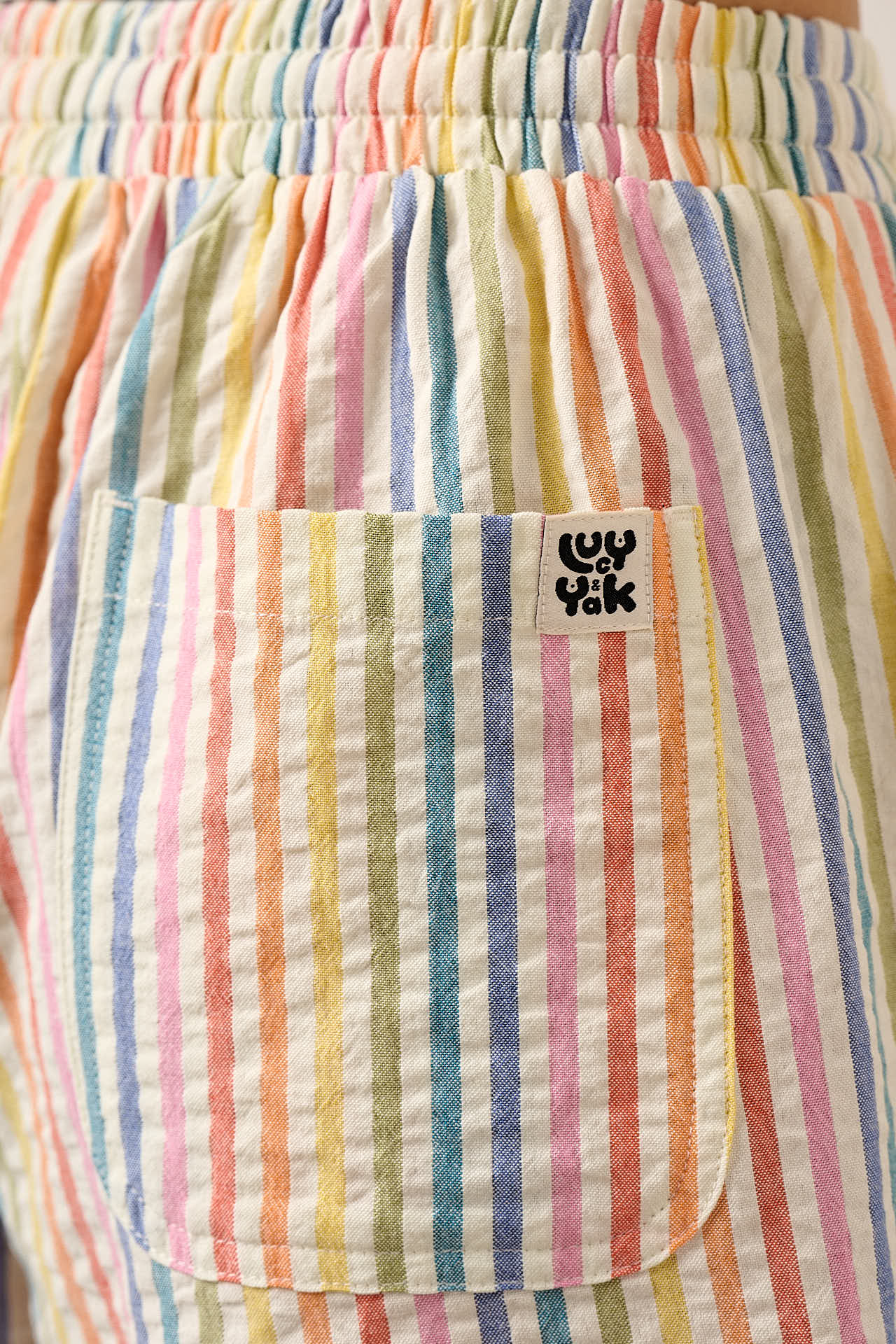 Madero - Cotton Long Shorts in Vintage Rainbow Stripe - Image 4
