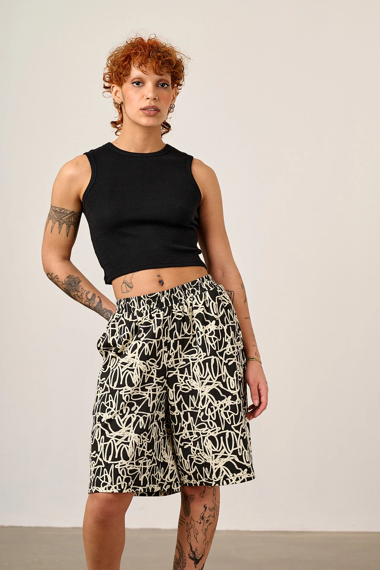 Madero - Cotton Jersey Shorts in Grafitti Print - Image 6