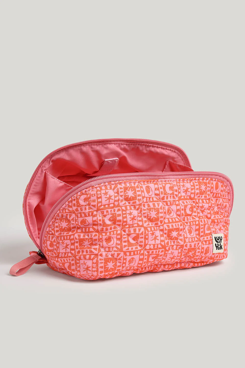Makari - Expandable Washbag in Pink & Red Lunar Checkerboard - Image 3
