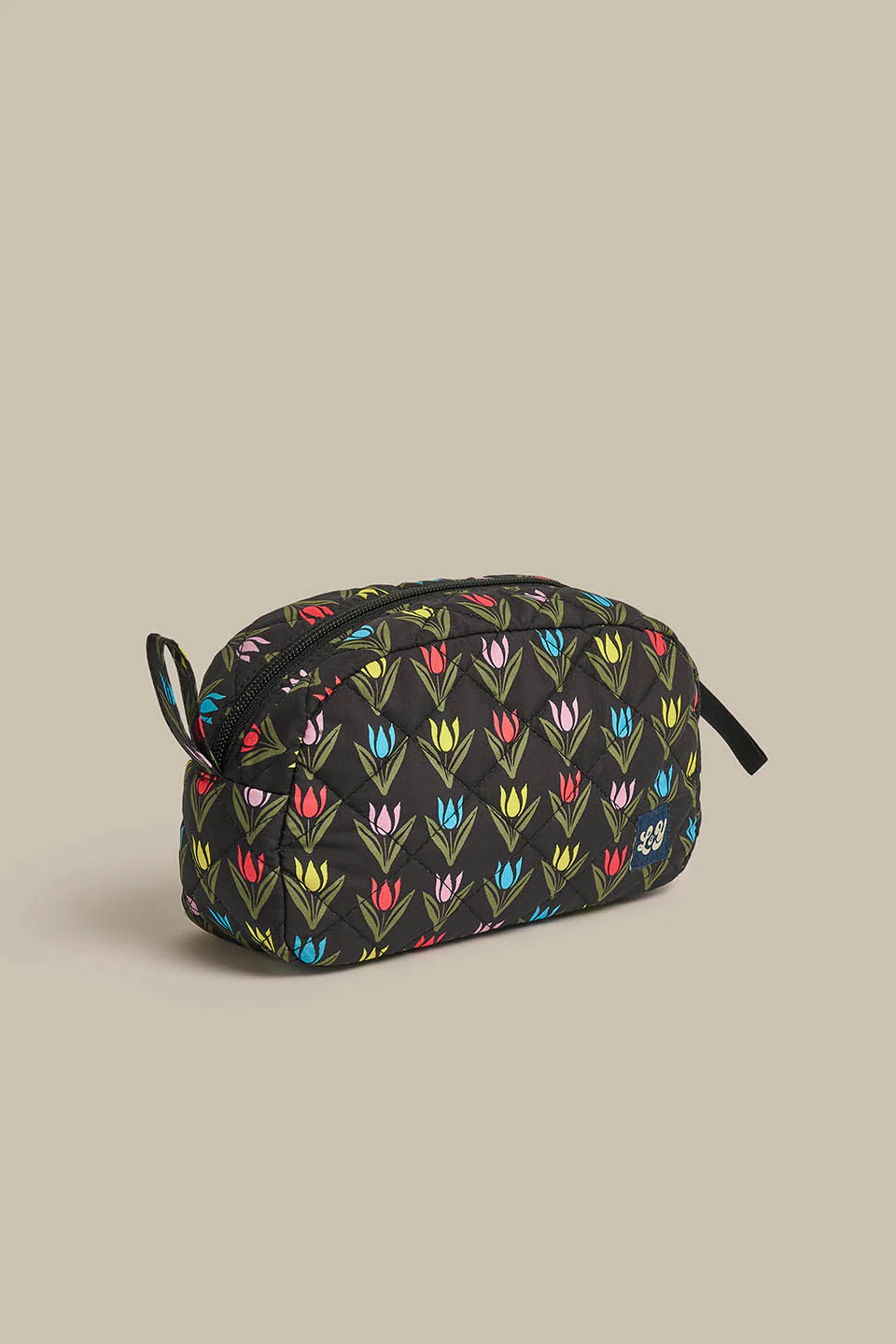 Malina - Washbag in Black Tulip Print - Image 3