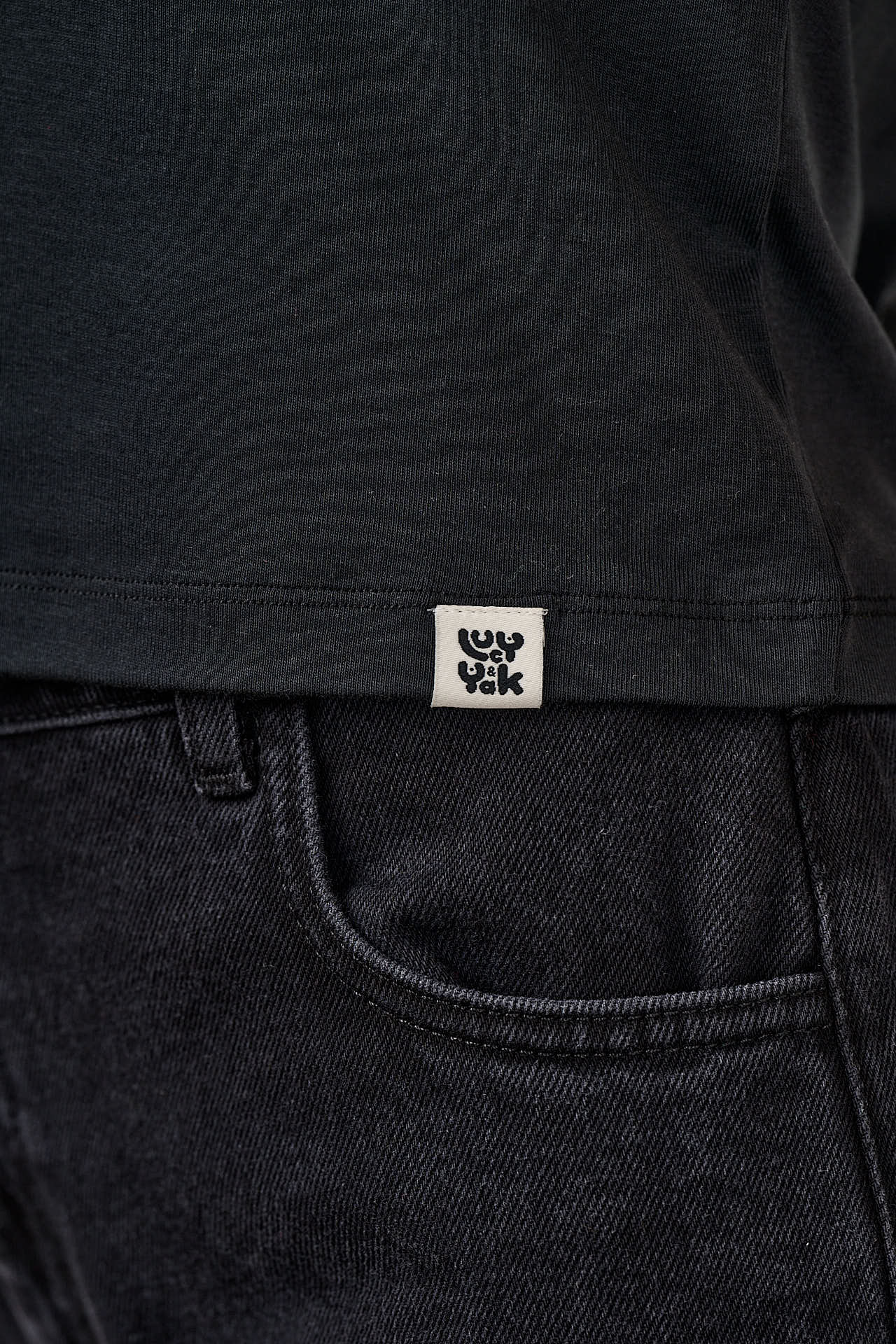 Maya - Cotton Tee in Black Graffiti Trim - Image 3