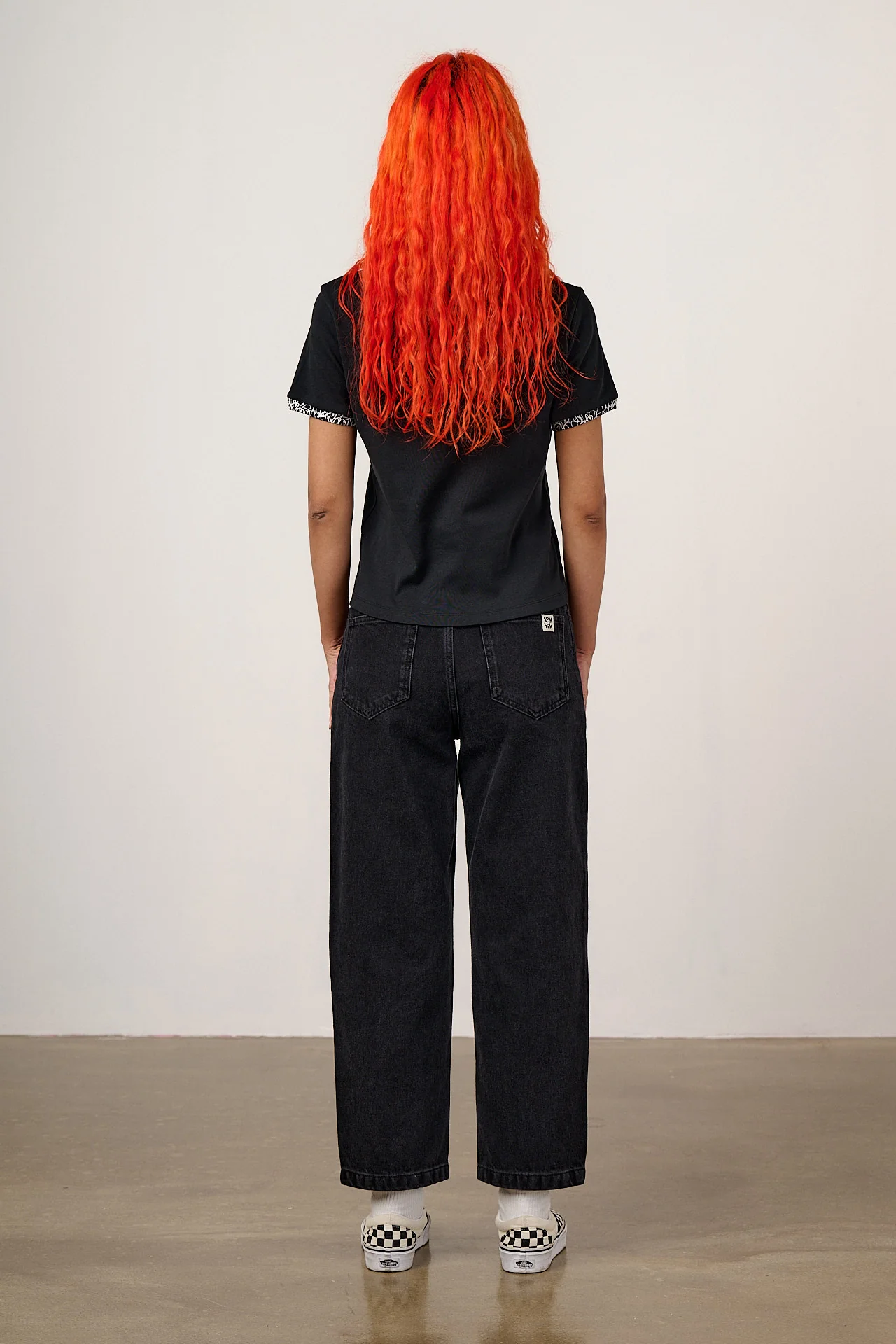 Maya - Cotton Tee in Black Graffiti Trim - Image 4