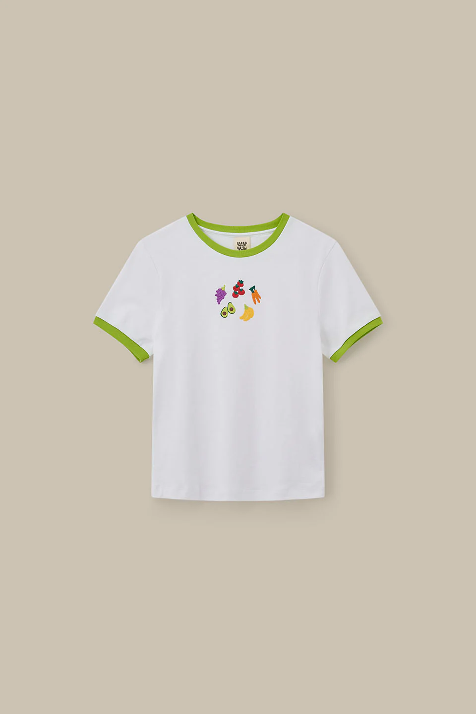 Maya - Cotton T-Shirt in Fruit & Veg Embroidery - Image 4