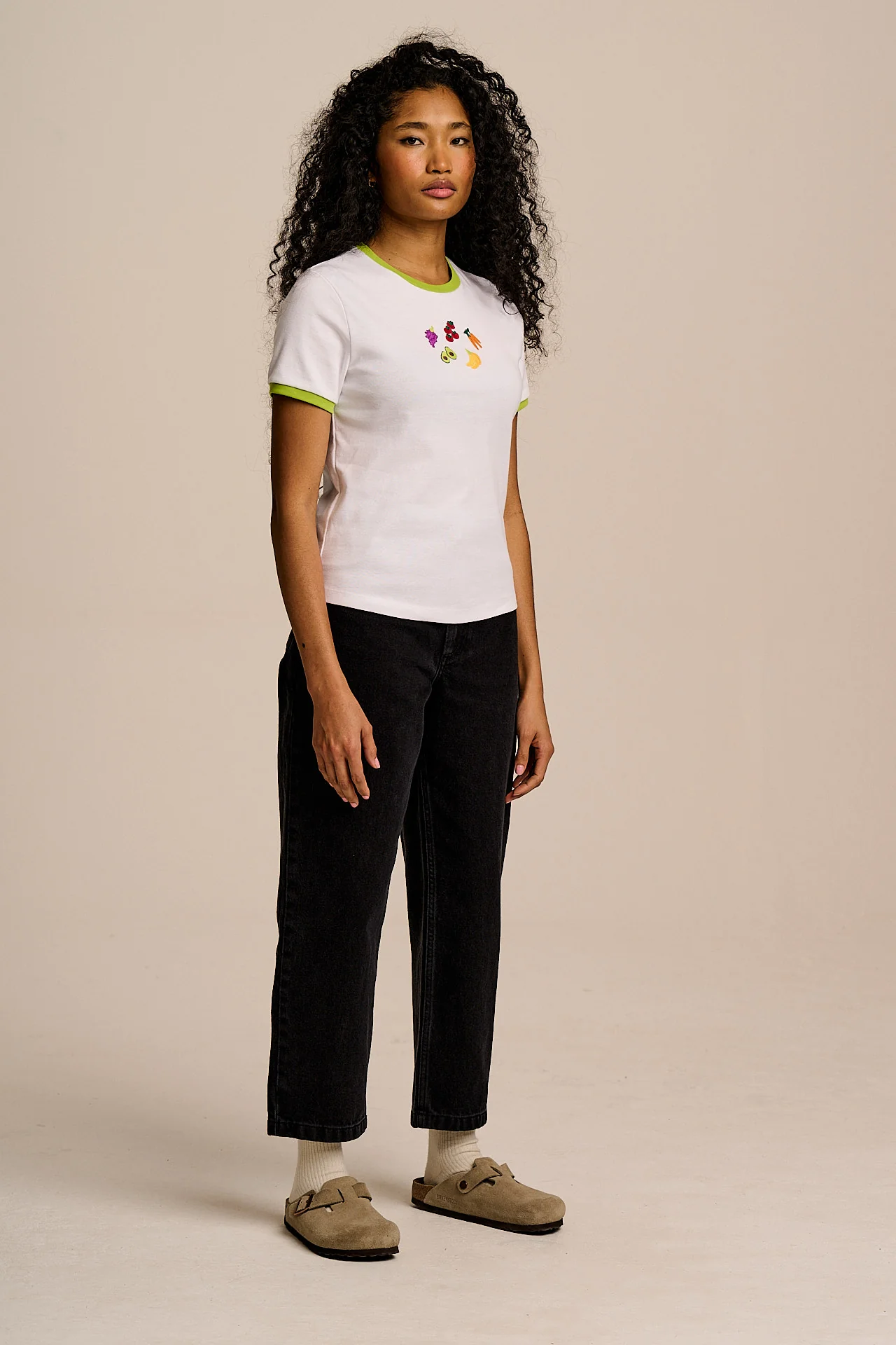 Maya - Cotton T-Shirt in Fruit & Veg Embroidery - Image 6