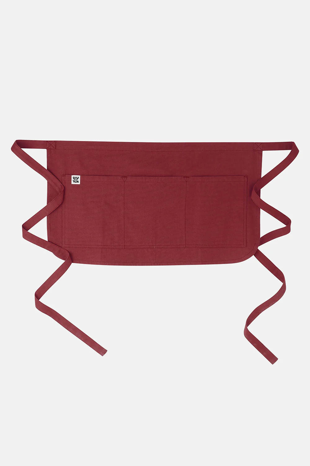 Millau - Midweight Cotton Waist Apron in Maroon - Image 7