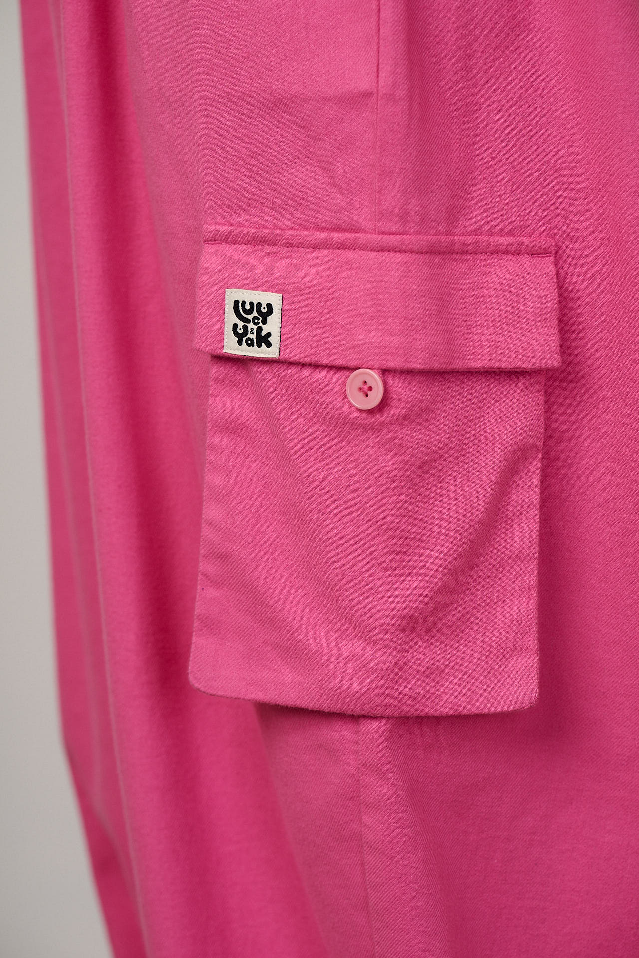 Miyada - Brushed Cotton Balloon Leg Dungarees in Pink - Image 7