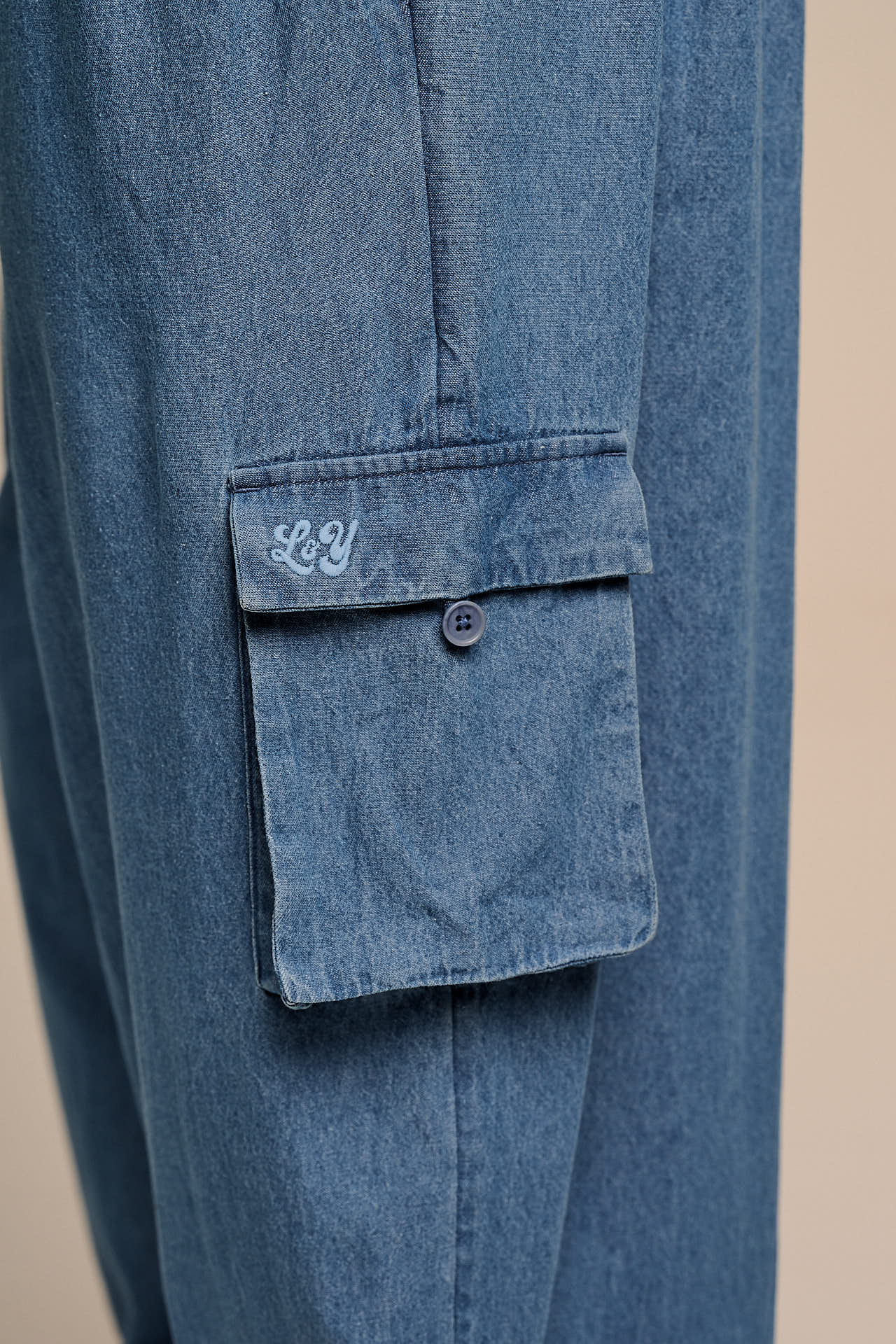 Miyada - Cotton Dungaree in Light Wash Blue - Image 5