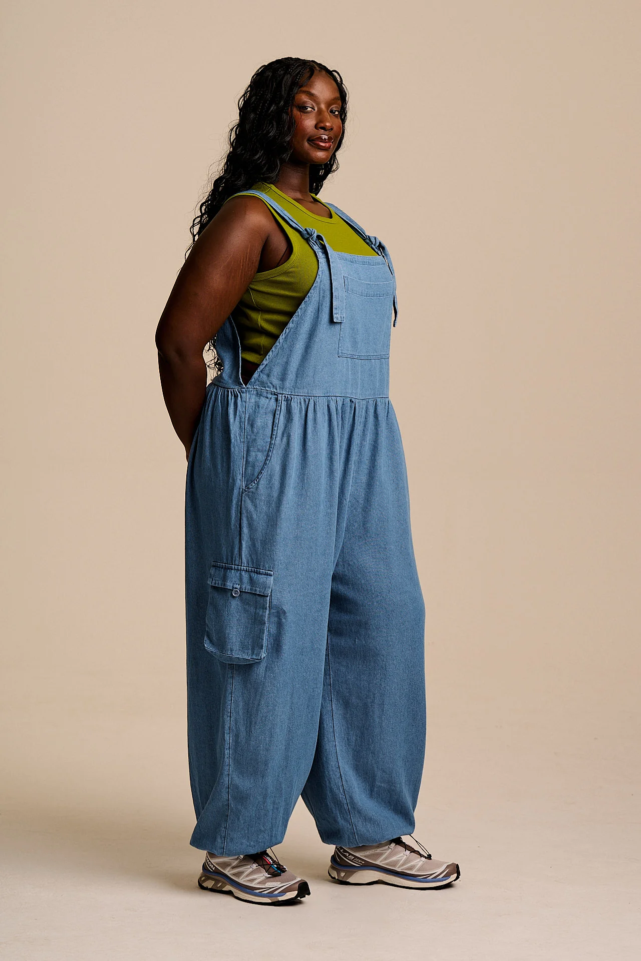 Miyada - Cotton Dungaree in Light Wash Blue - Image 6