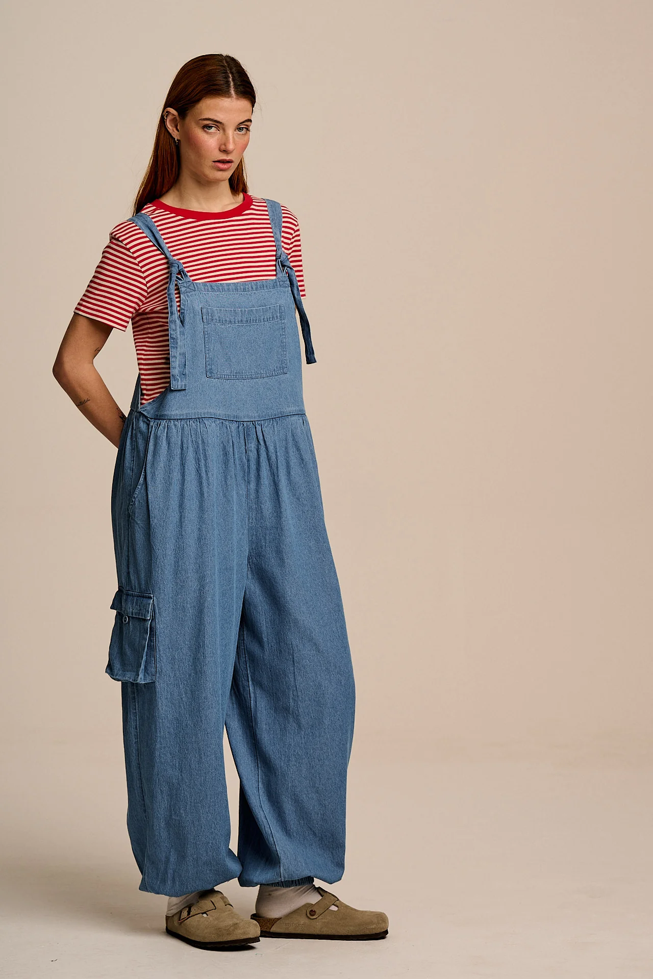 Miyada - Cotton Dungaree in Light Wash Blue - Image 8