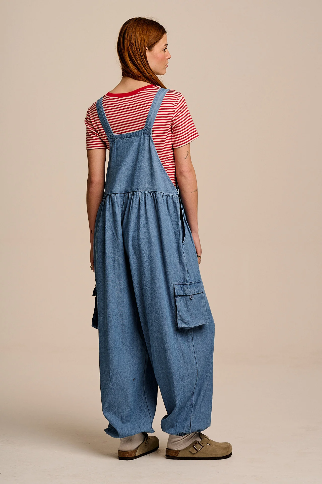 Miyada - Cotton Dungaree in Light Wash Blue - Image 9