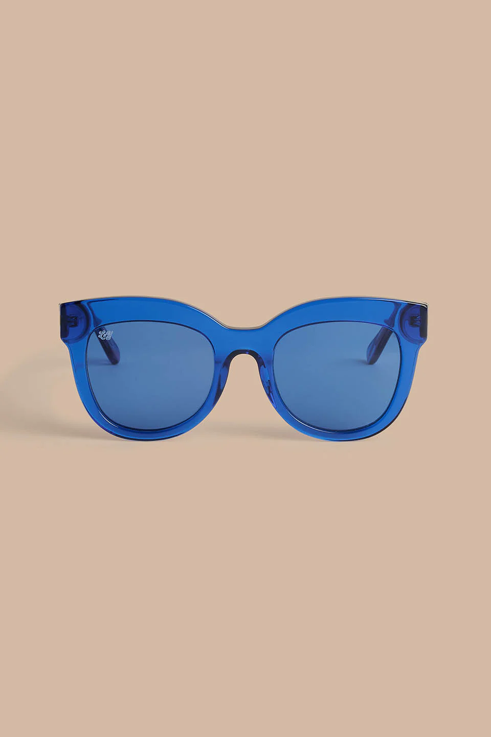 Mizuri - Cat Eye Sunglasses in Solid Blue with Blue Swirl - Image 2
