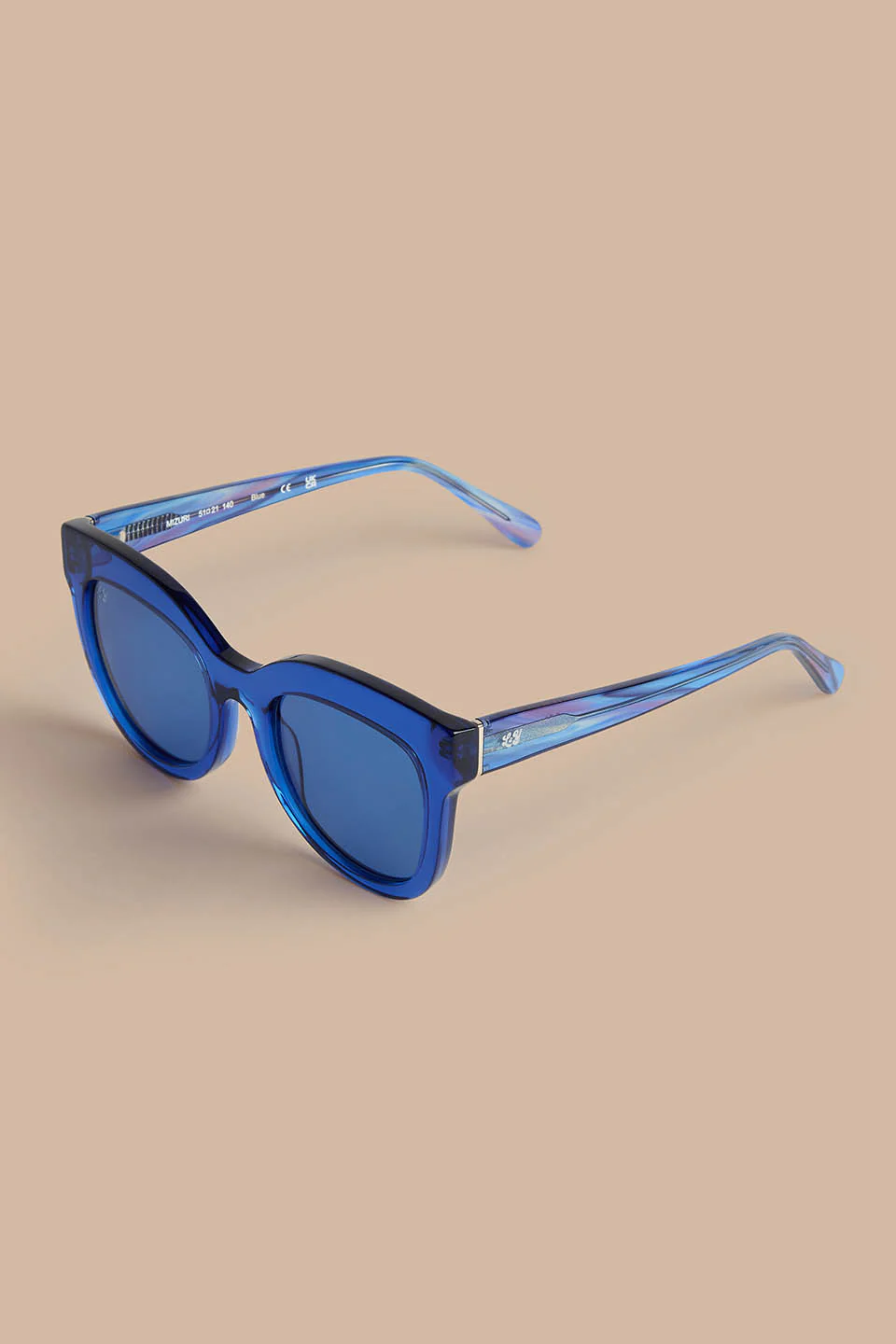 Mizuri - Cat Eye Sunglasses in Solid Blue with Blue Swirl - Image 4