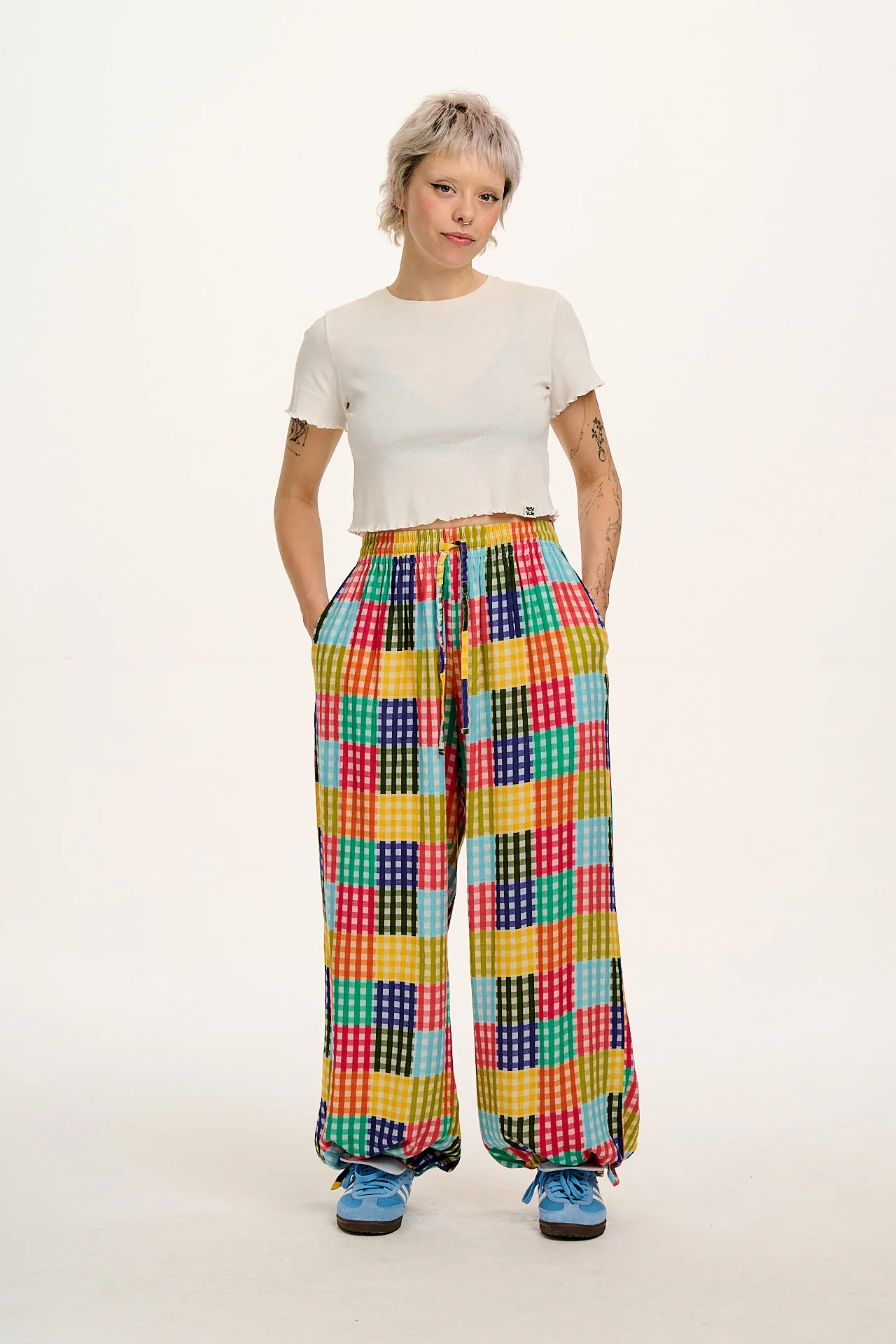 Mylo - Wide Leg Trousers in Picnic Club Print - Image 7
