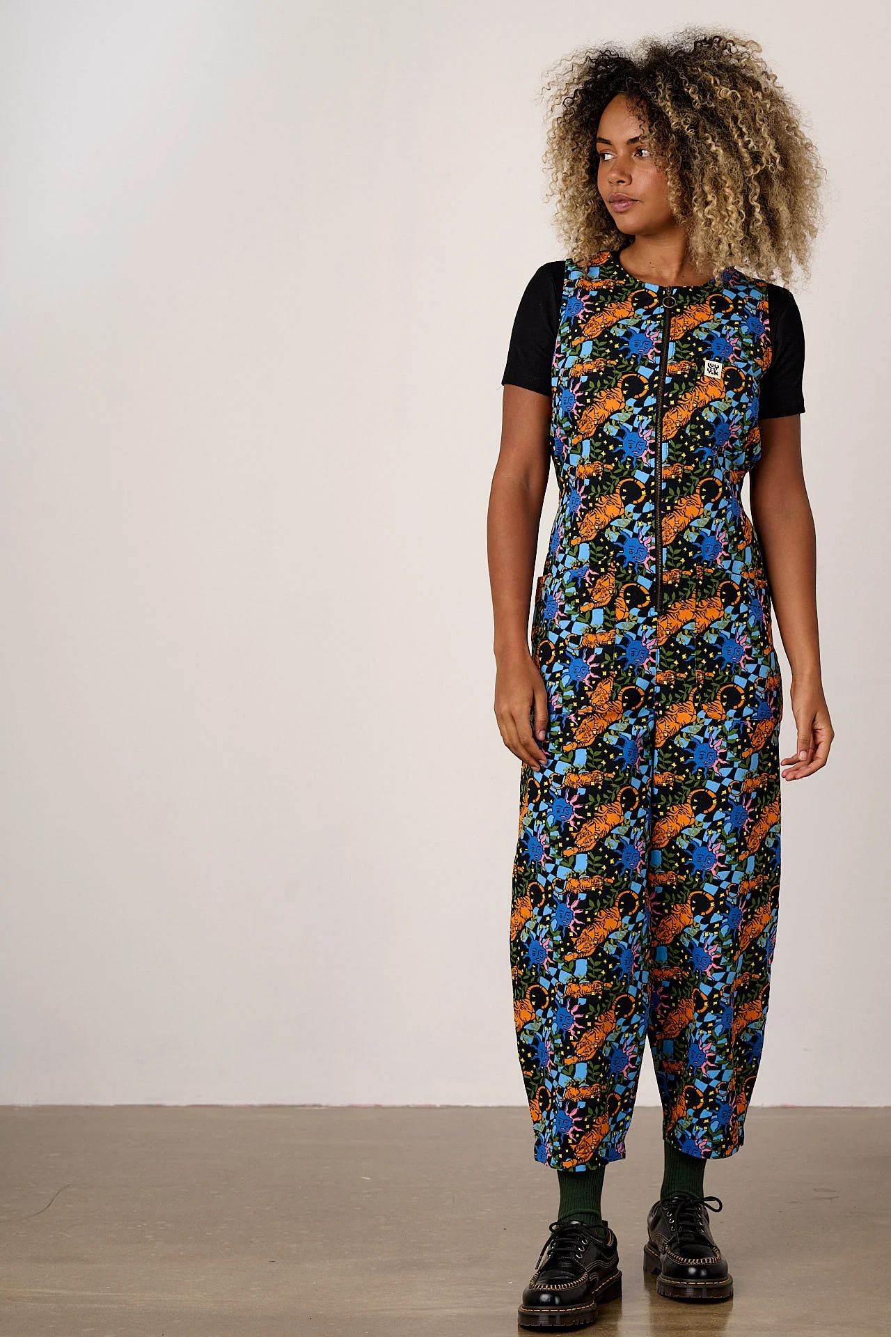 Nari - Sleeveless Jumpsuit in Lunar Tiger Print - Image 4