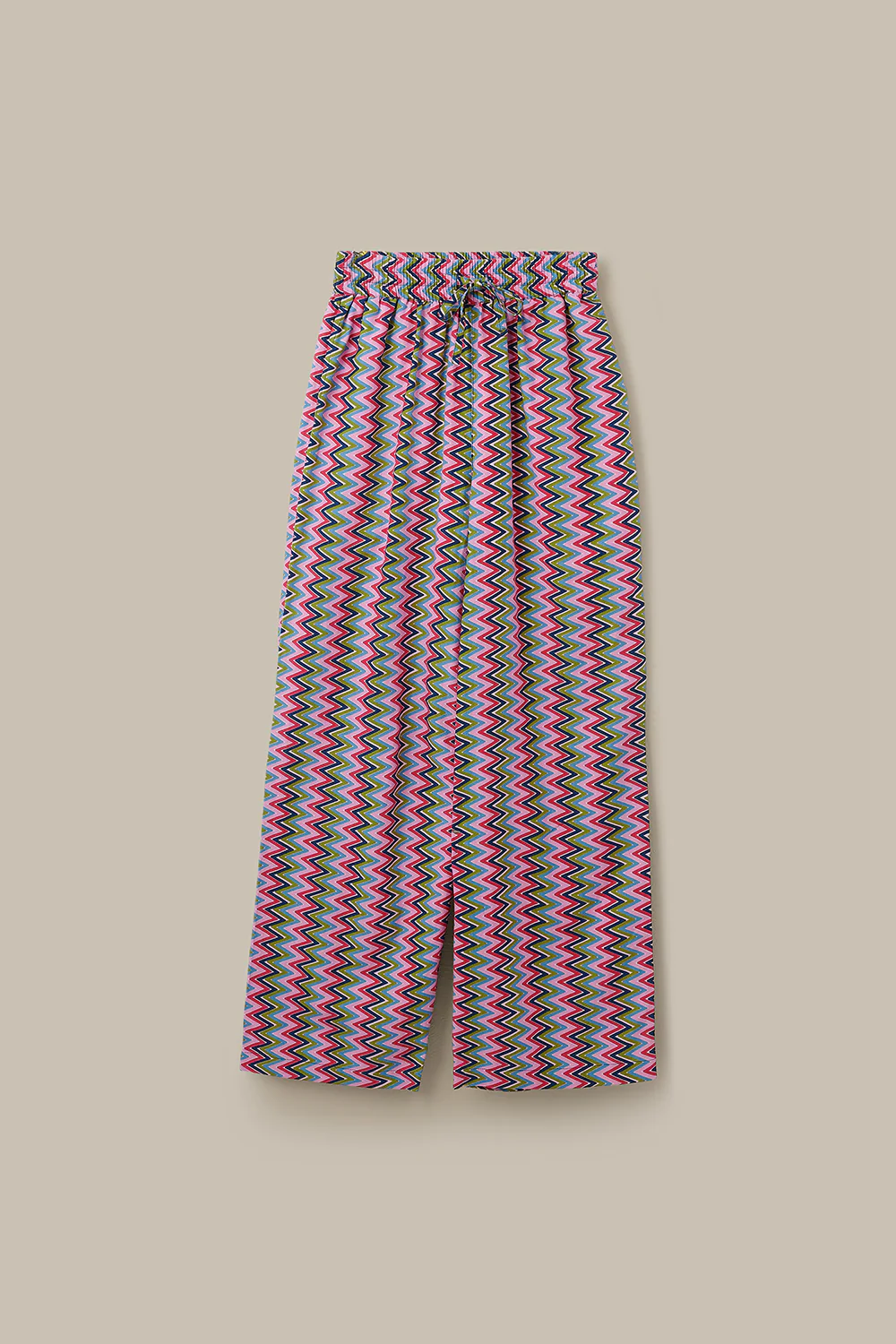 Norris - Wide Leg Cotton & Viscose Trousers in Zig Zag Stripe - Image 6