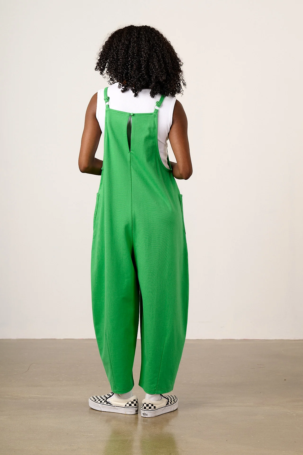 Oaxaca - Cotton Jersey Barrel Dungarees in Kelly Green - Image 9